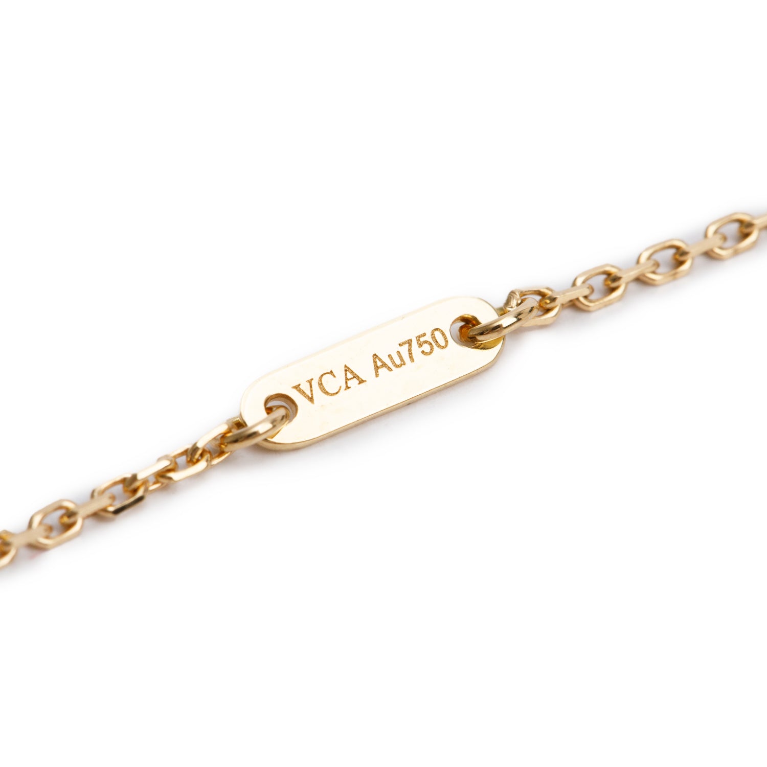 Van Cleef & Arpels 2024 18k Yellow Gold Sweet Alhambra Mother of Pearl Pendant Necklace w/ Box, Receipt & Certificate
