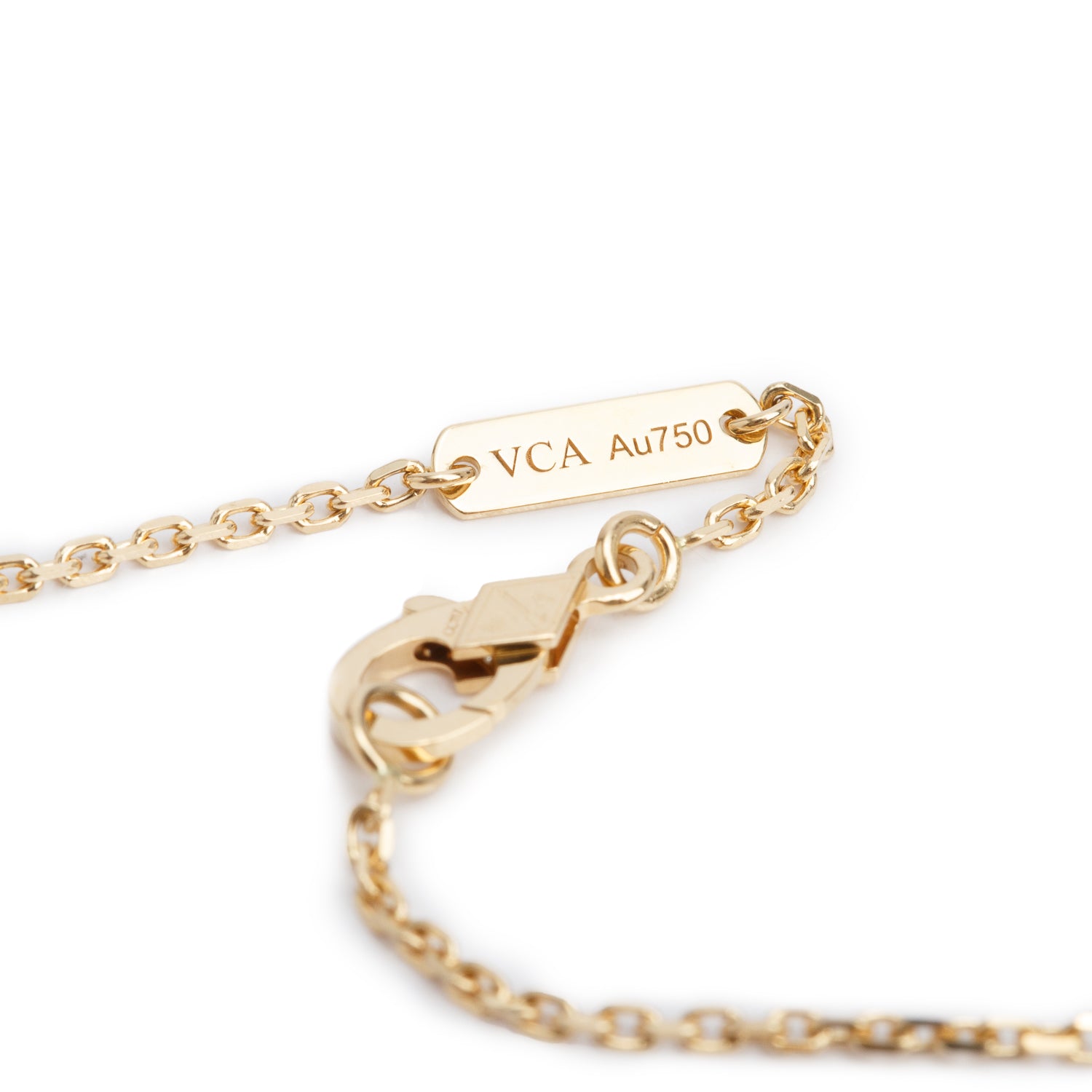 Van Cleef & Arpels 2025 18k Yellow Gold Vintage Alhambra Mother of Pearl Pendant Necklace w/ Box & Certificate