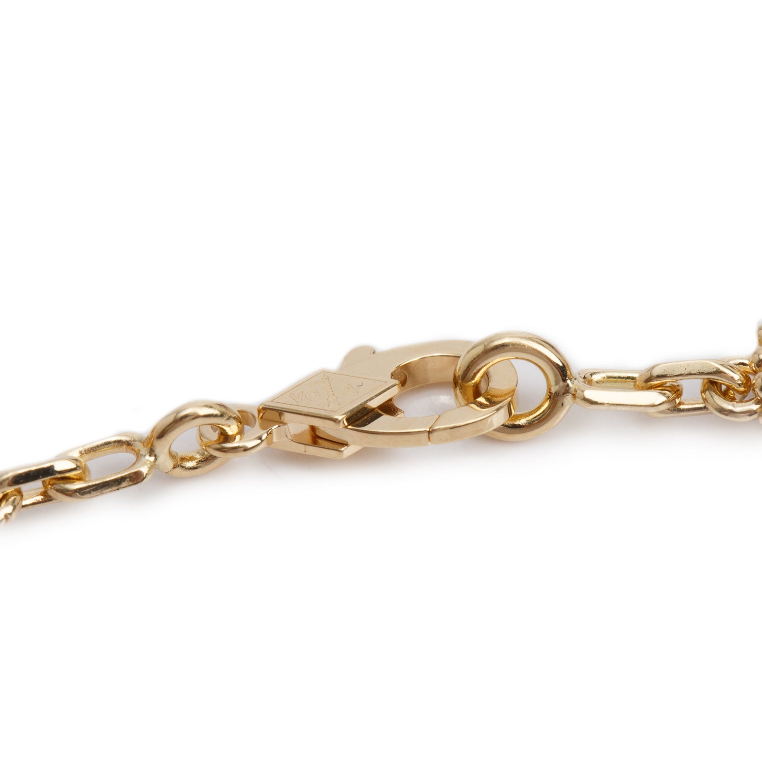 Van Cleef & Arpels 2026 18k Yellow Gold Vintage Alhambra 5 Motif Onyx Bracelet w/ Box & Certificate