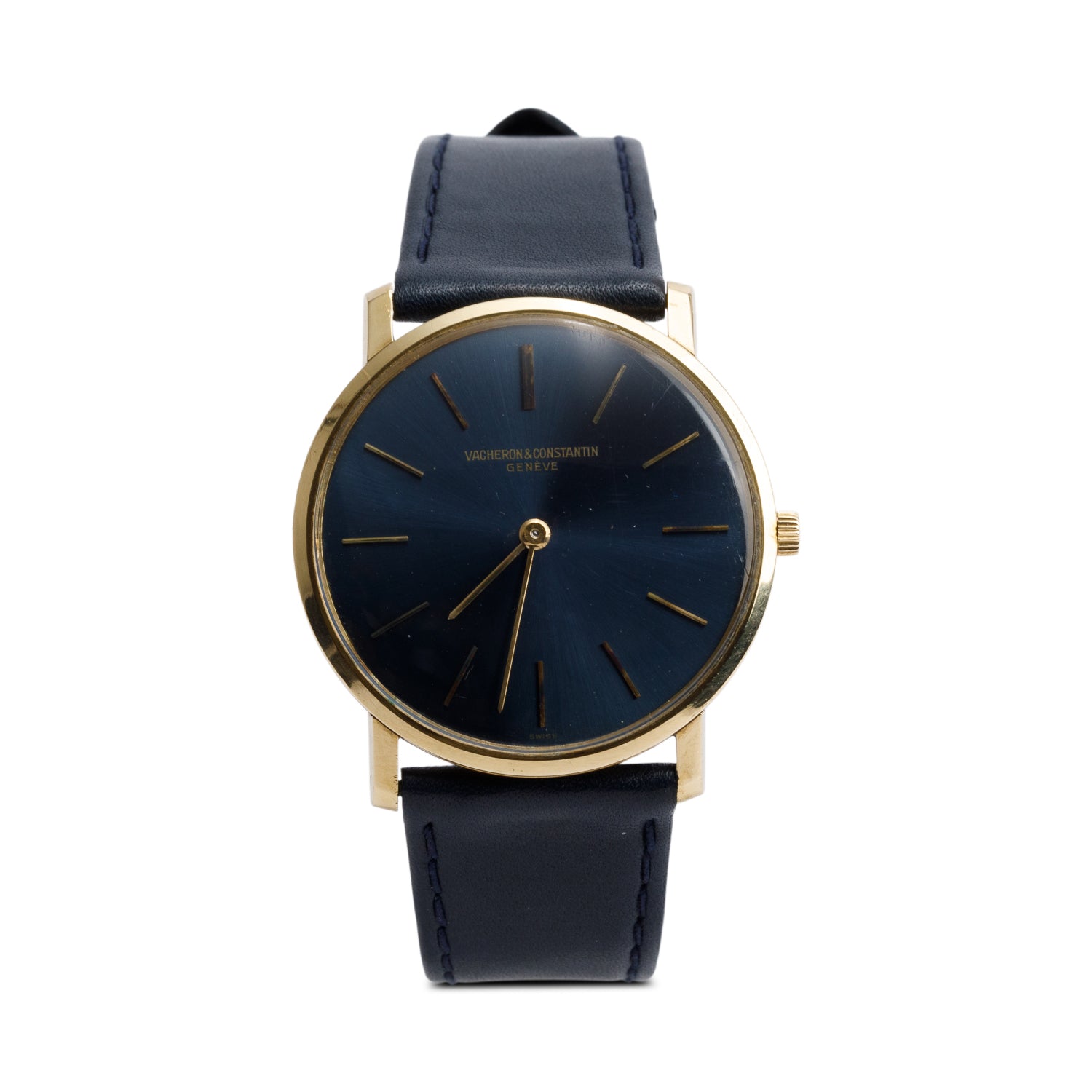 Vacheron Constantin Vintage 18k Yellow Gold Patrimony 32 Watch Blue Dial