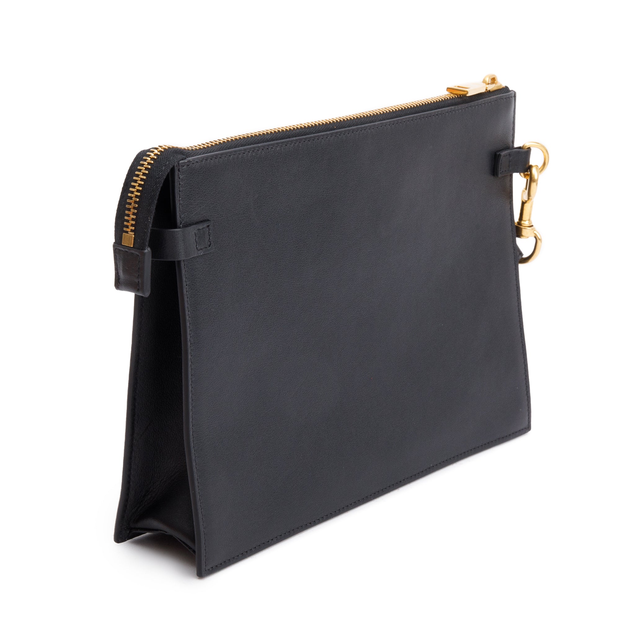 Valentino Black Calfskin Leather Signature Vlogo Pouch w/ Box