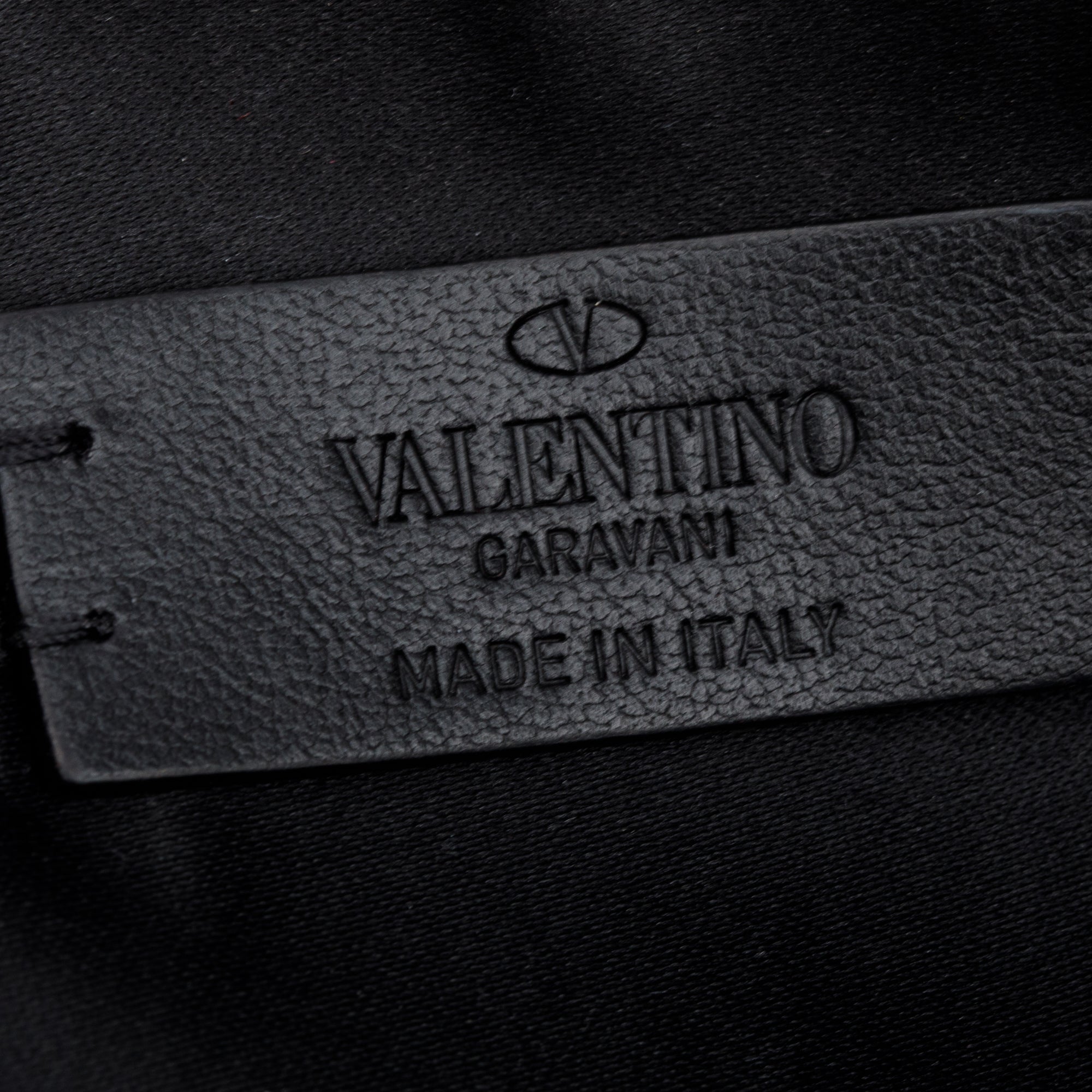 Valentino Black Calfskin Leather Signature Vlogo Pouch w/ Box