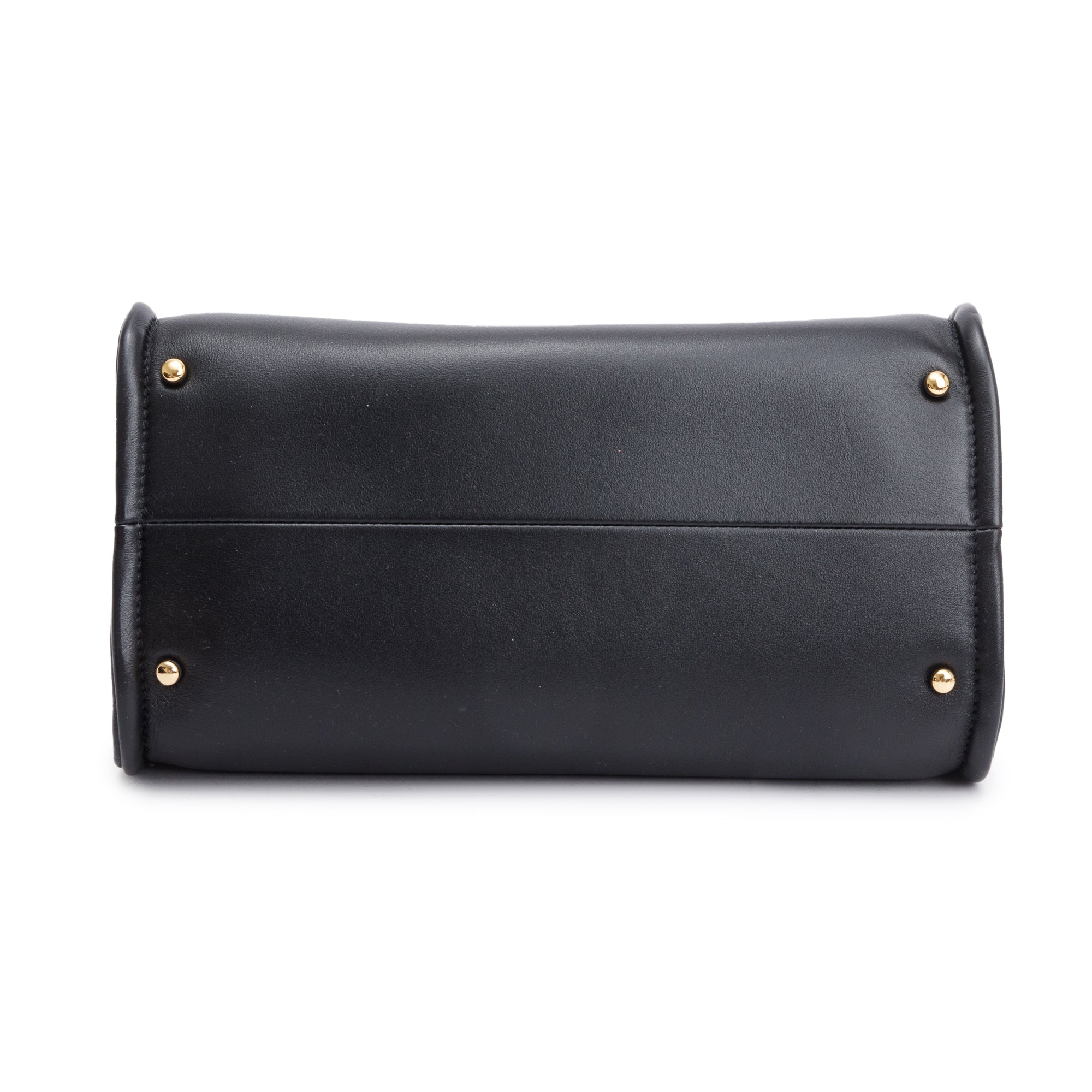Valentino Black Calfskin Leather Small Vlogo Locker Satchel w/ Strap