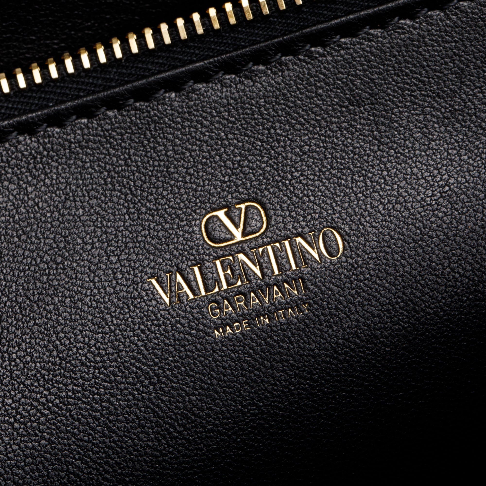 Valentino Black Calfskin Leather Small Vlogo Locker Satchel w/ Strap