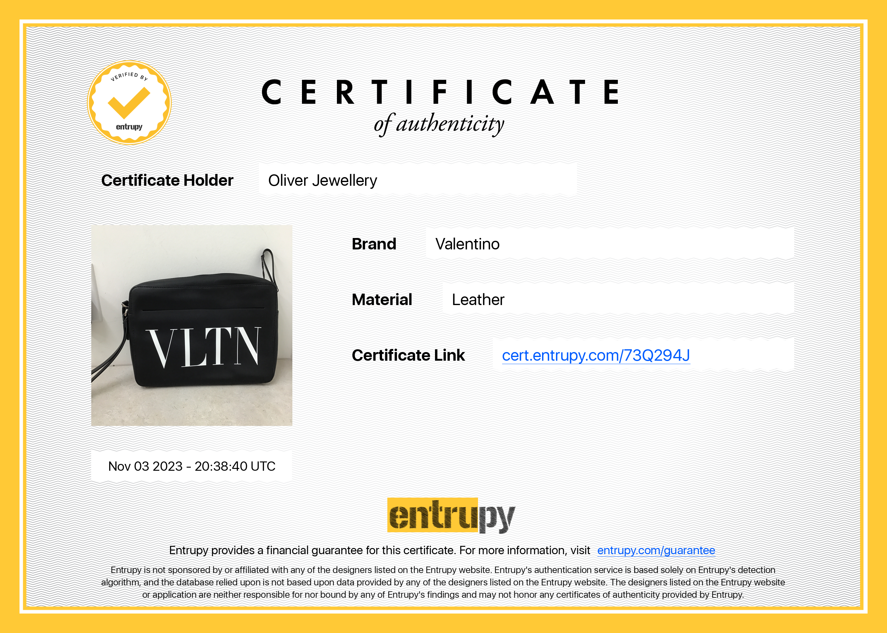 Valentino Black Calfskin Leather VLTN Clutch