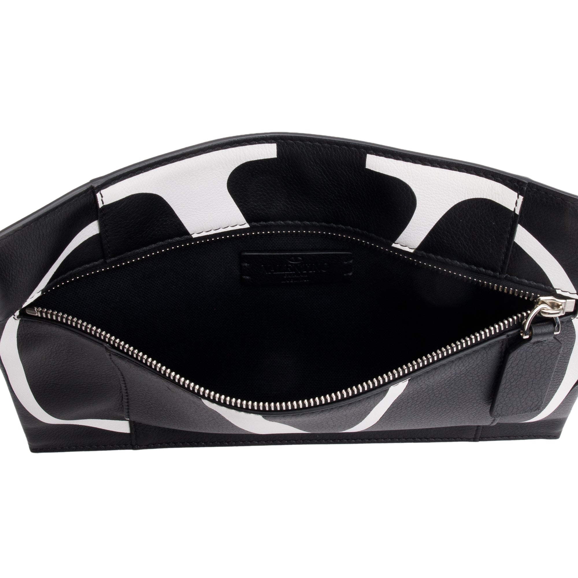 Valentino Black Calfskin Leather VLTN Messenger Pouch