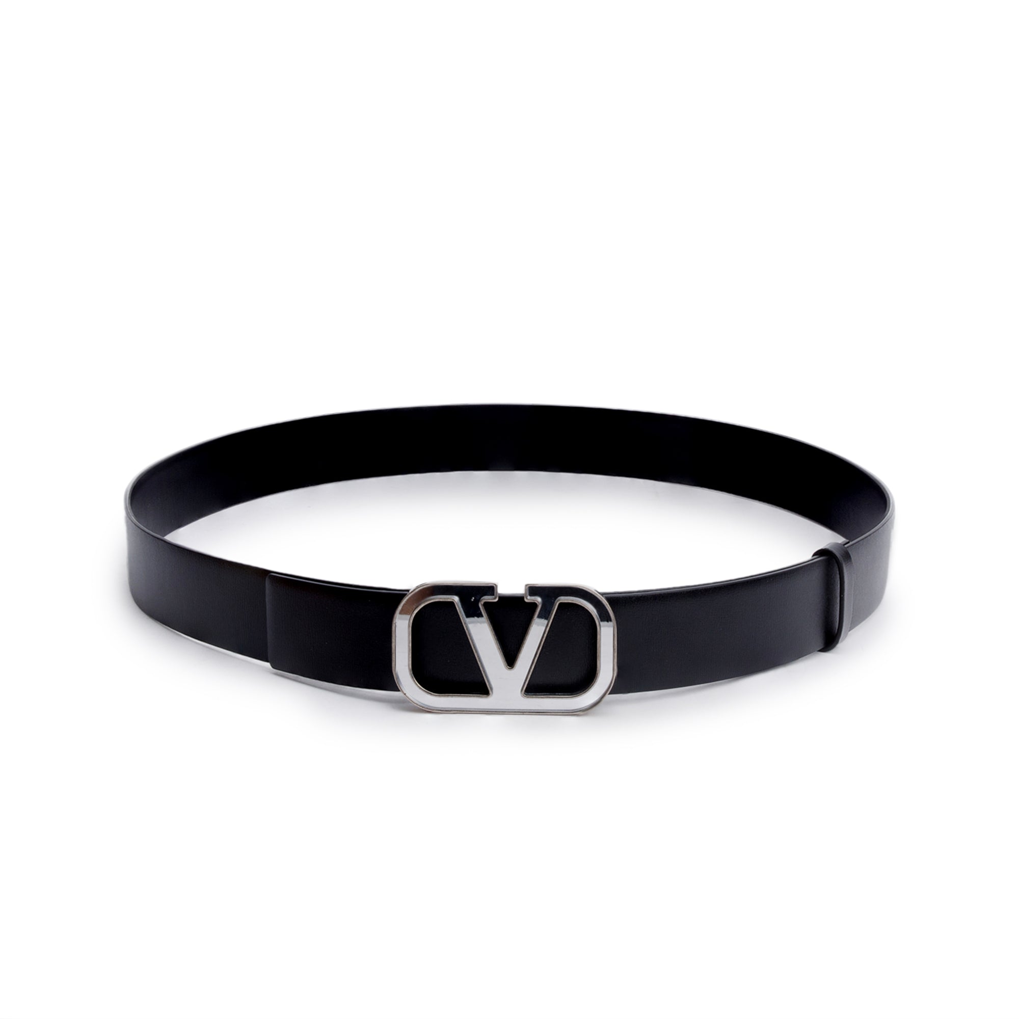 Valentino Black Calfskin Vlogo Signature 35 MM Leather Belt, 110 44 w/ Box