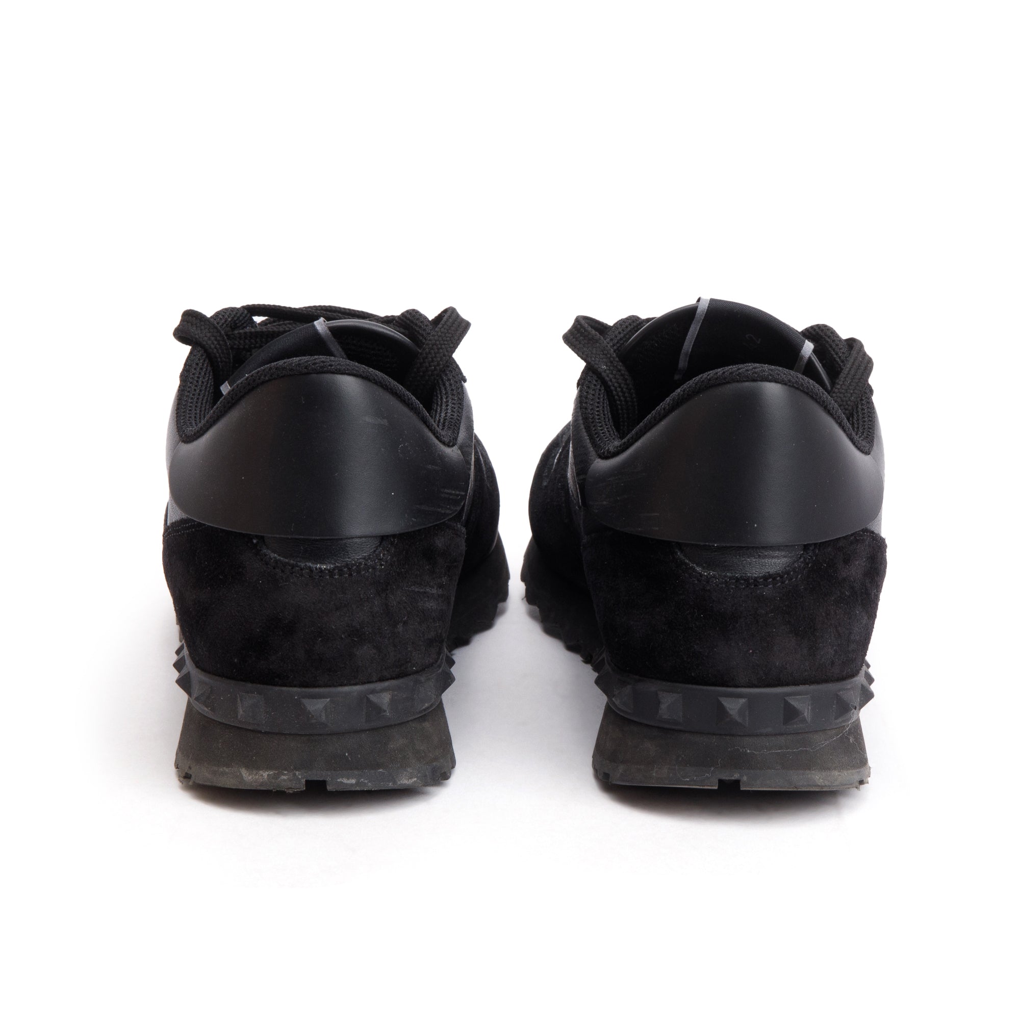 Valentino Black Camouflage Fabric Leather Rockrunner Sneakers, Size 42 w/ Box