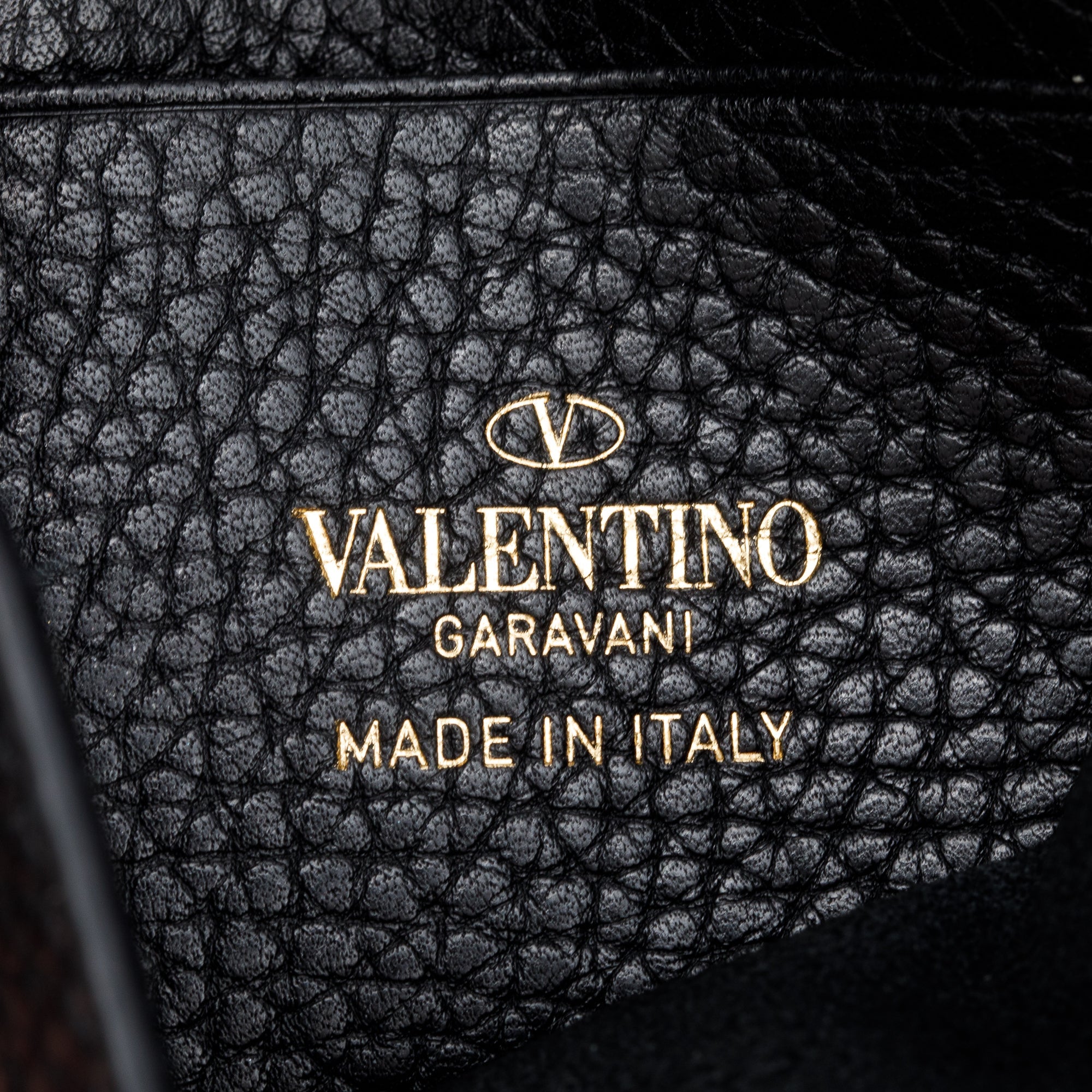 Valentino Black Grained Calfskin Leather Rockstud Handie Mini Crossbody Bag w/ Box