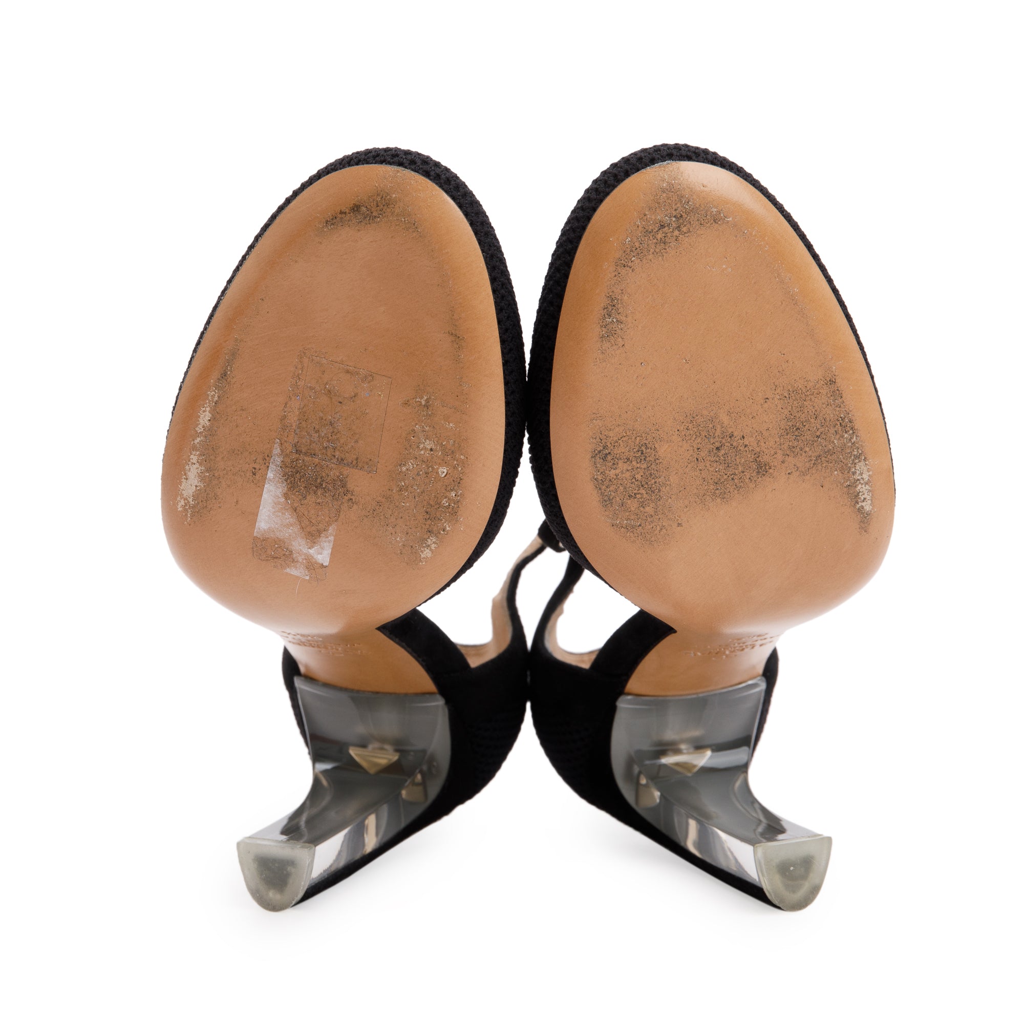 Valentino Black Leather & Knit Mary Jane Pumps, Size 36.5 w/ Box