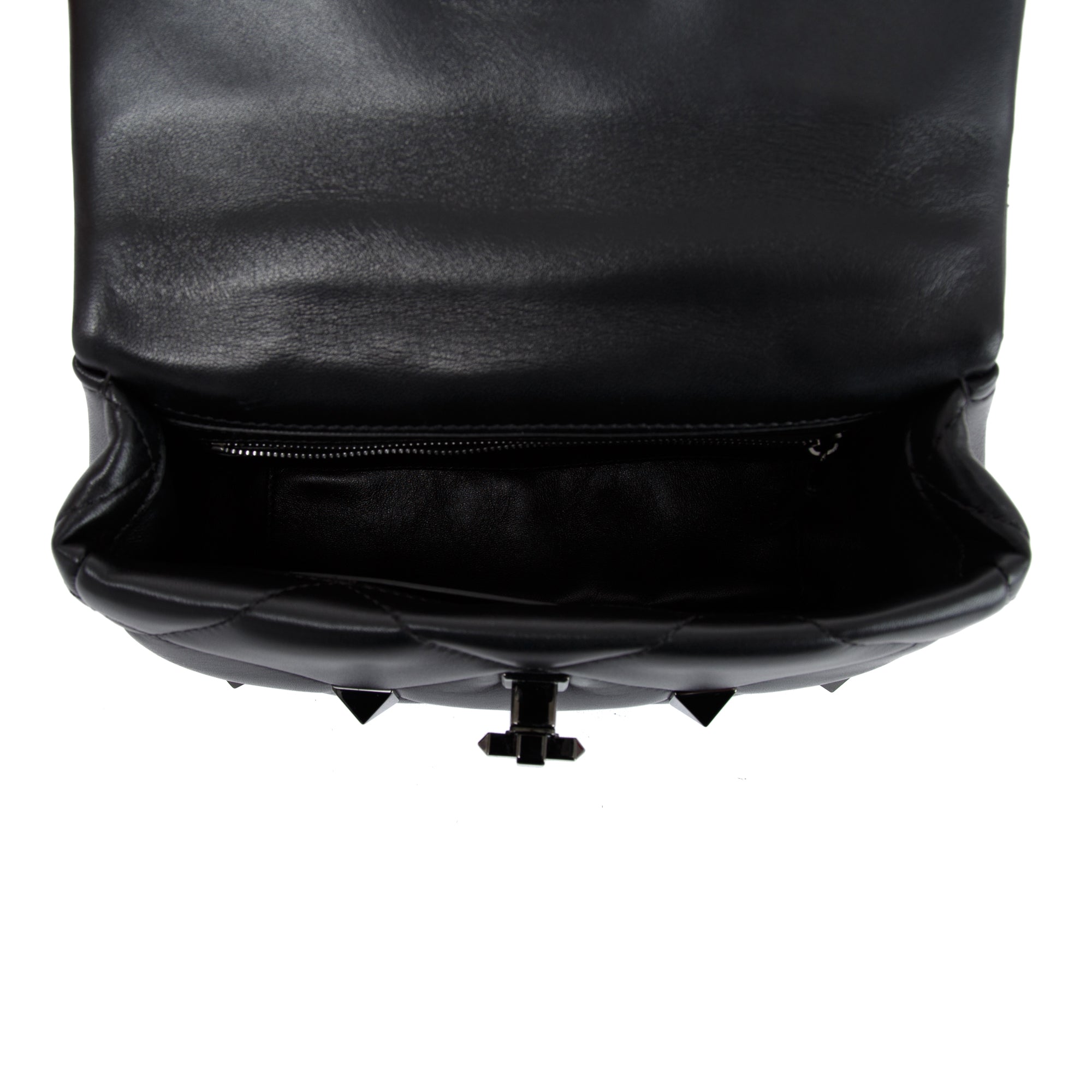 Valentino Black Medium Roman Stud Shoulder Bag