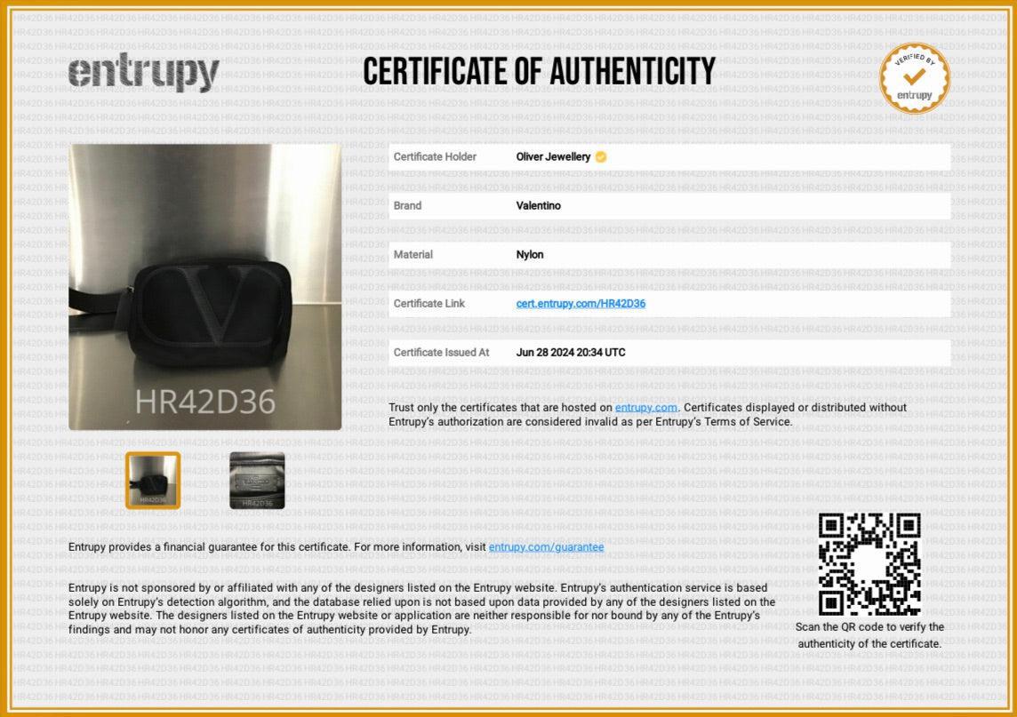 Valentino Black Nylon Leather Trimmed Vlogo Signature Small Belt Bag