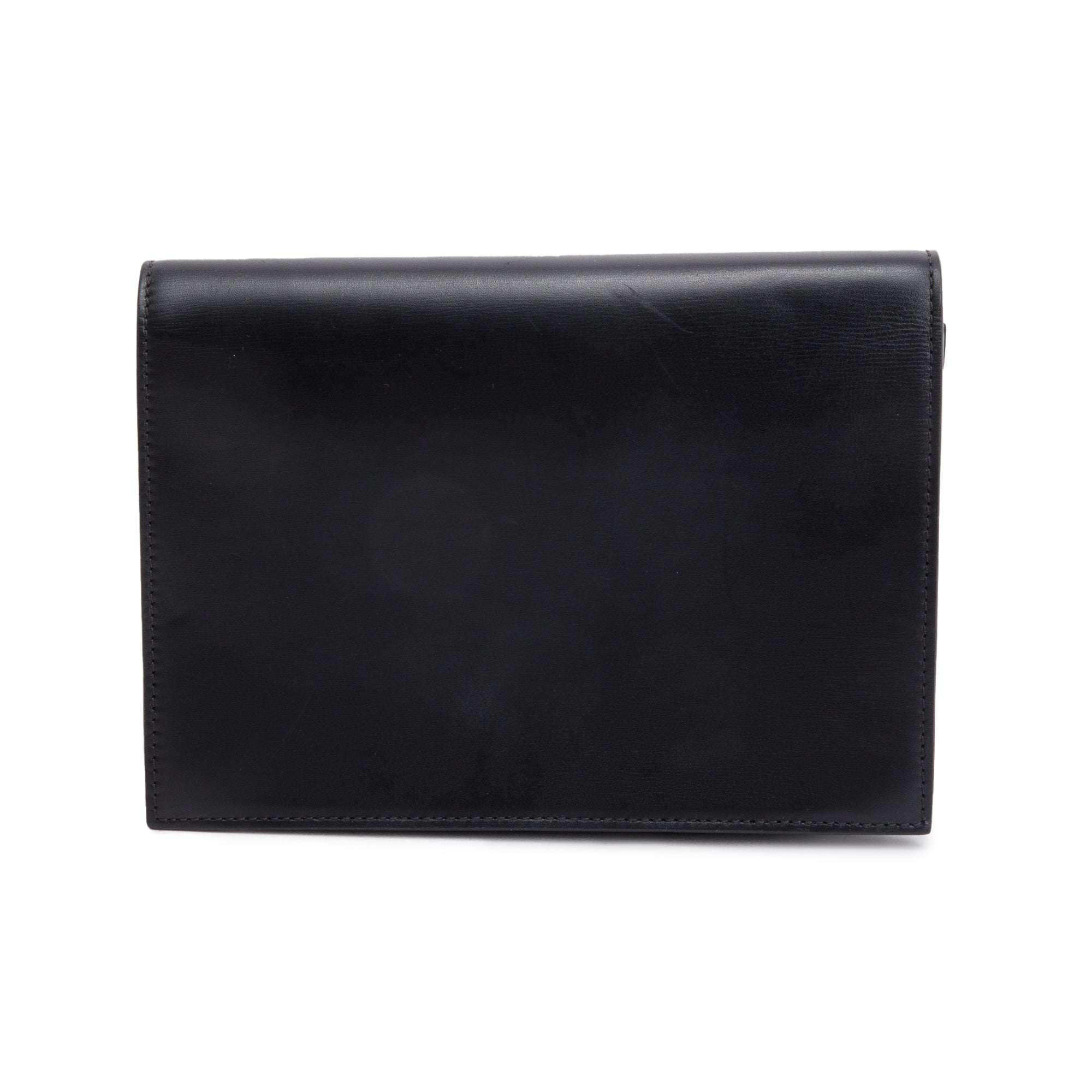 Valentino Black Smooth Calfskin Leather Vcase Chain Shoulder Bag