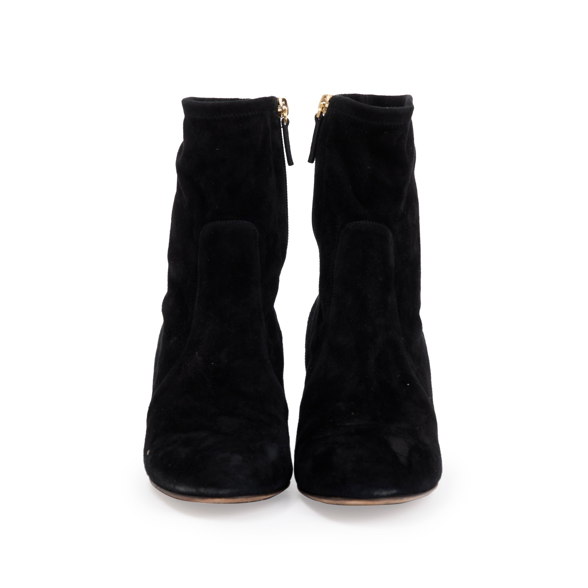 Valentino Black Suede Rockstud Accent Sock Boots, Size 40