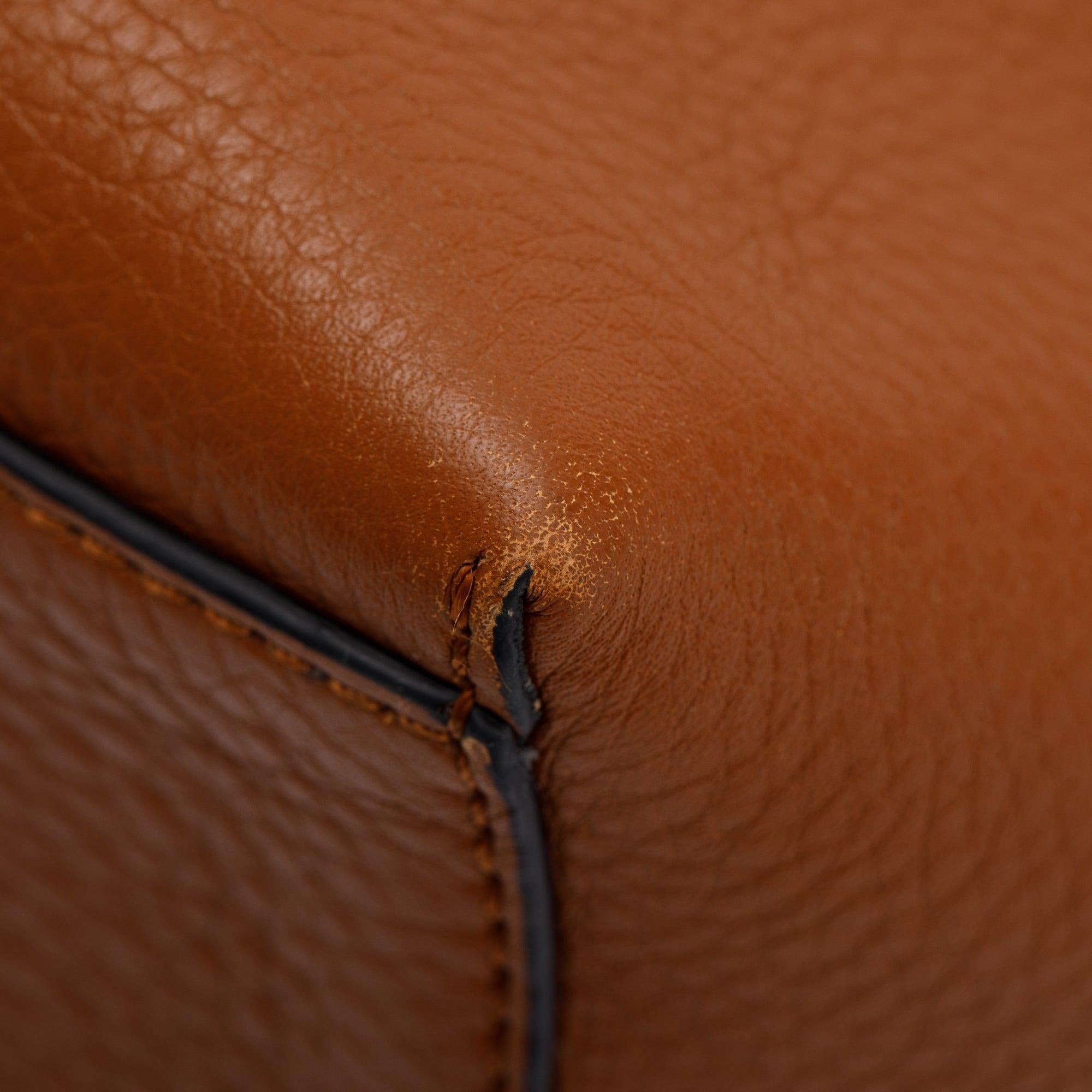 Valentino Brown Grained Calfskin Large Rockstud Tote w/ Box & Receipt