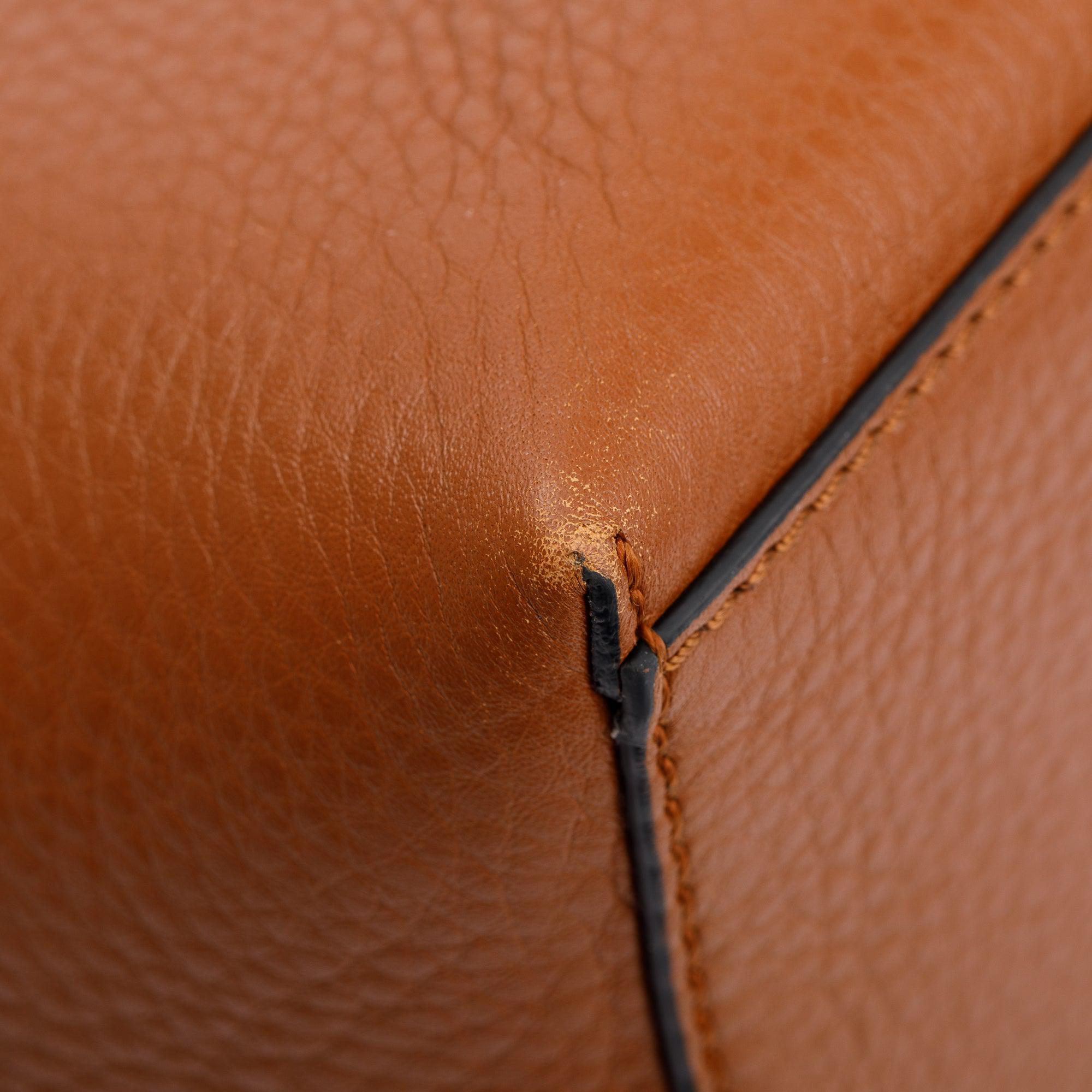 Valentino Brown Grained Calfskin Large Rockstud Tote w/ Box & Receipt