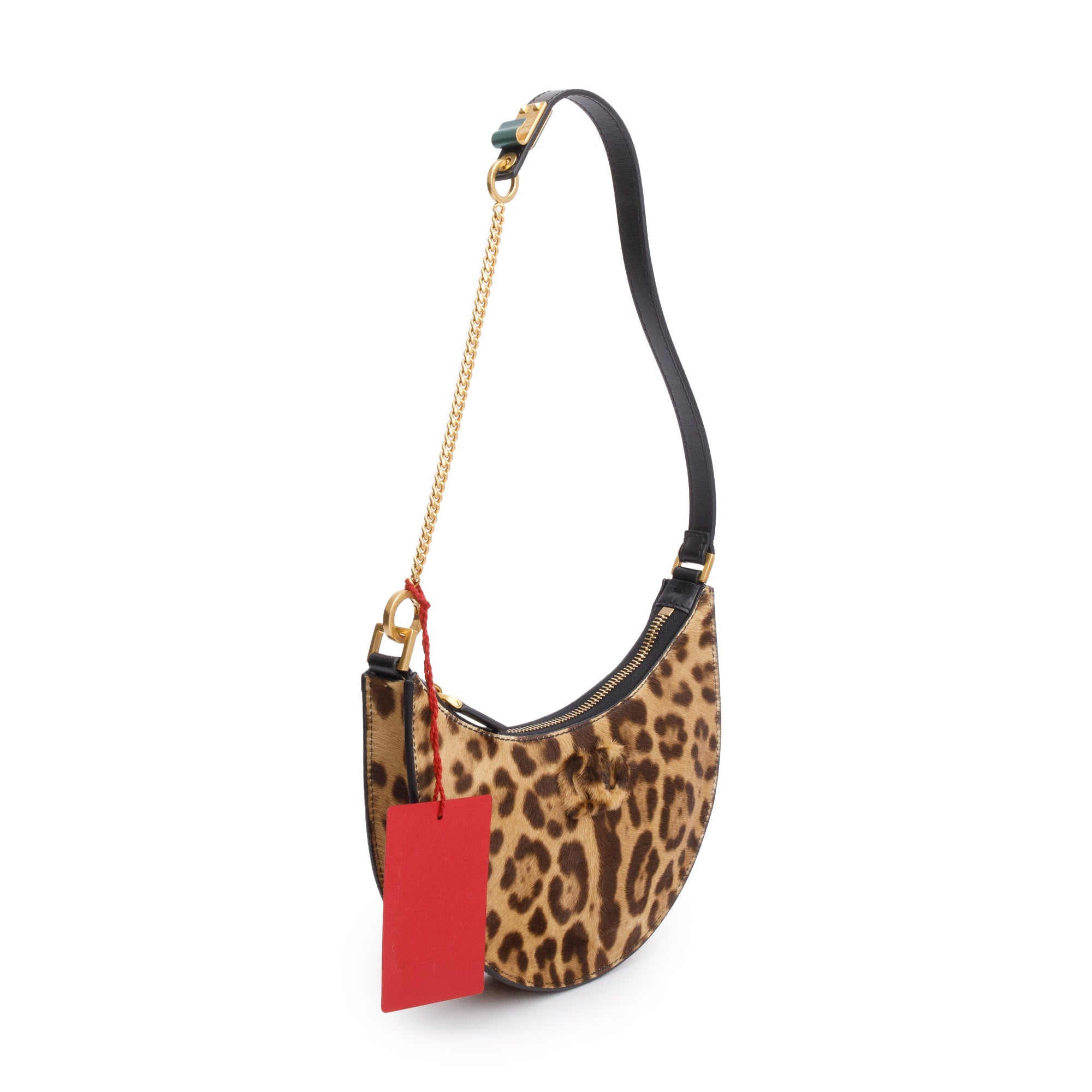 Valentino Calf Hair Leopard Print Mini Vlogo Hobo Bag w/ Box