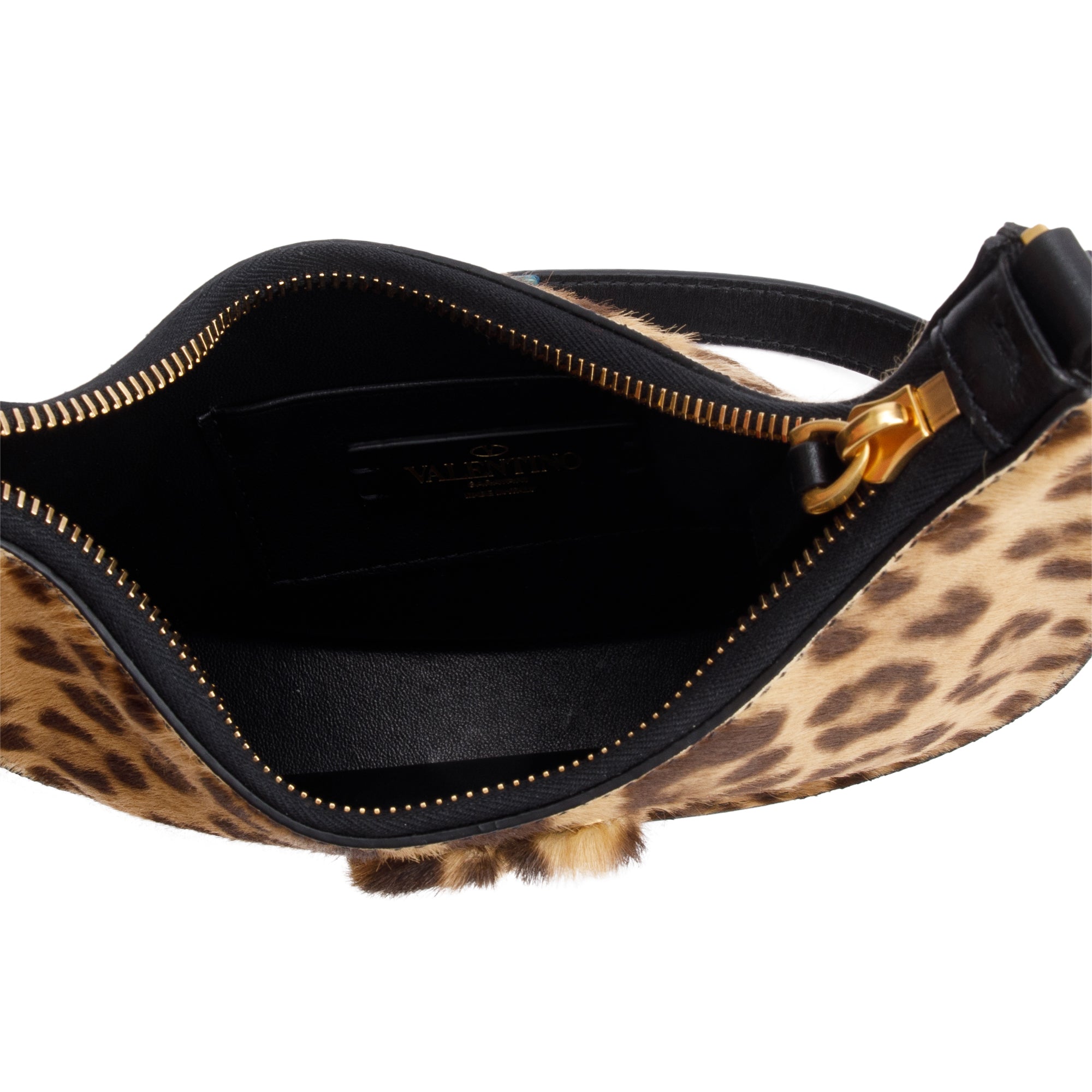 Valentino Calf Hair Leopard Print Mini Vlogo Hobo Bag w/ Box