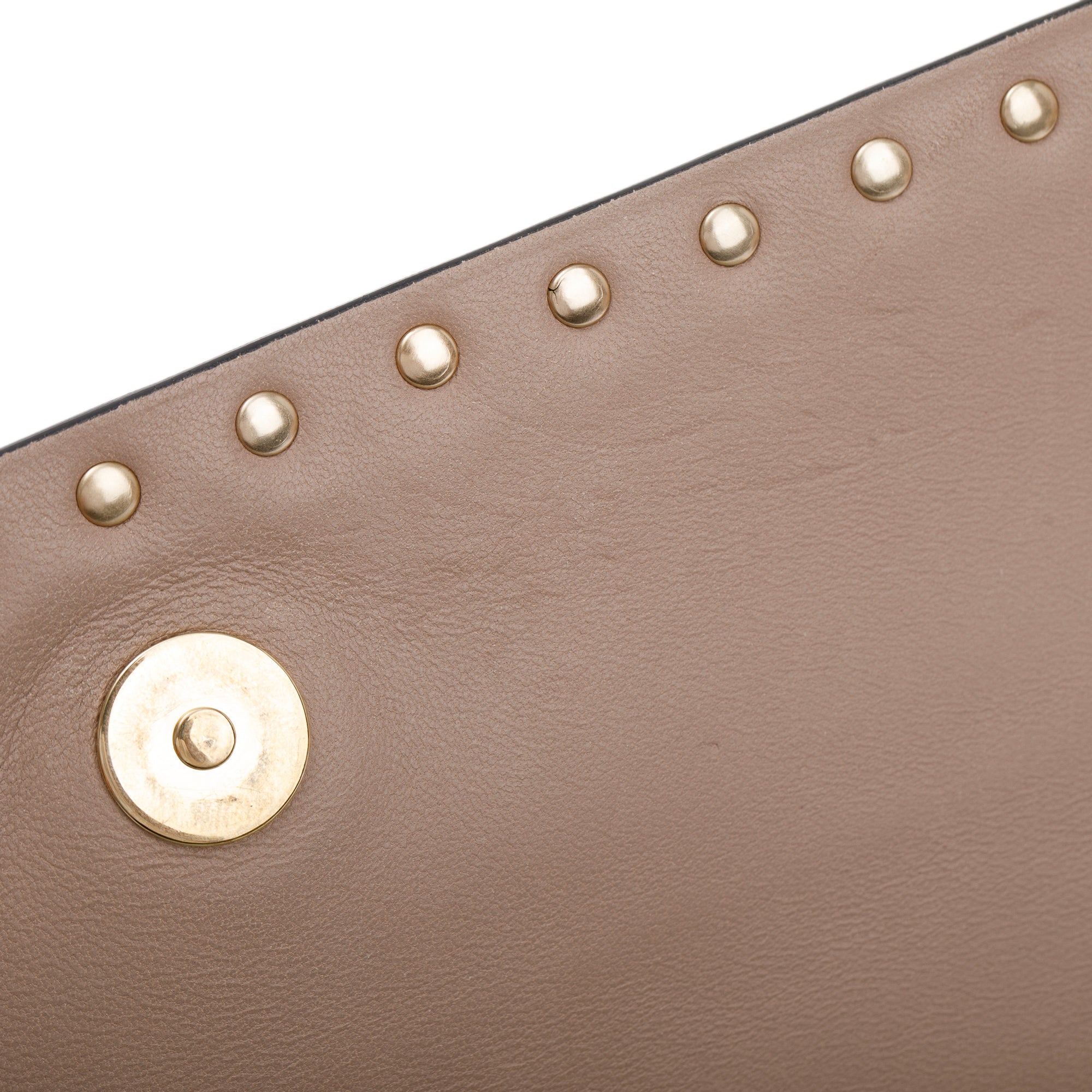 Valentino Green Calfskin Leather Rockstud Wristlet Clutch