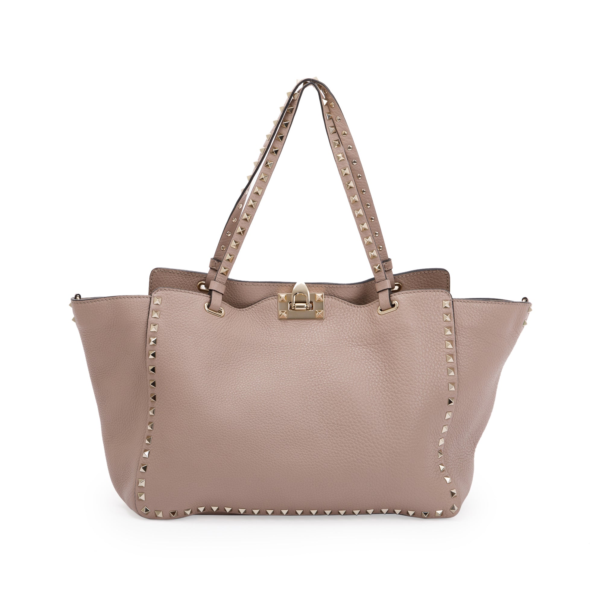 Valentino Medium Grainy Calfskin Rockstud Tote Bag w/ Strap