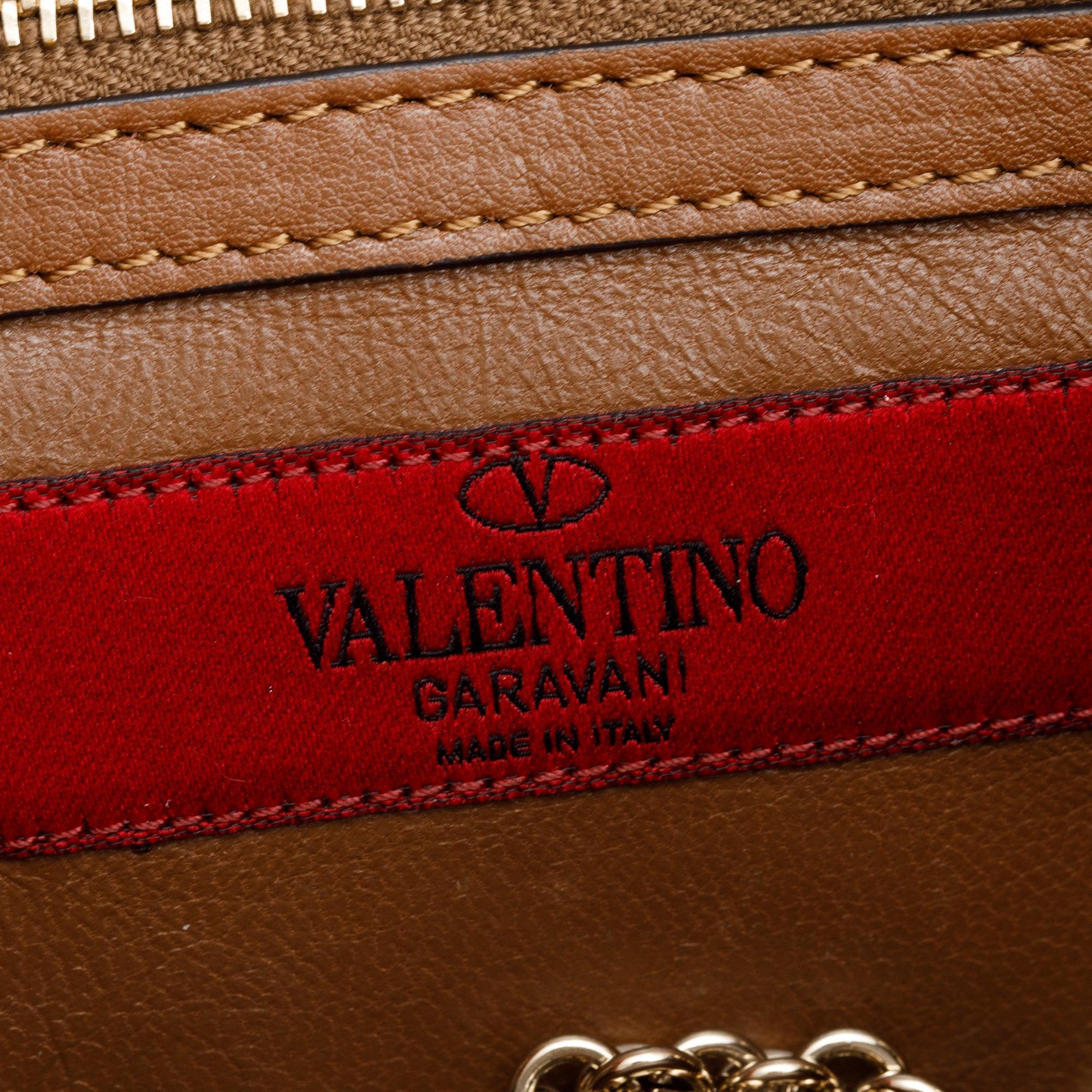 Valentino Multicolor Mink Fur Calfskin Leather Small Glam Lock Rockstud Flap Bag