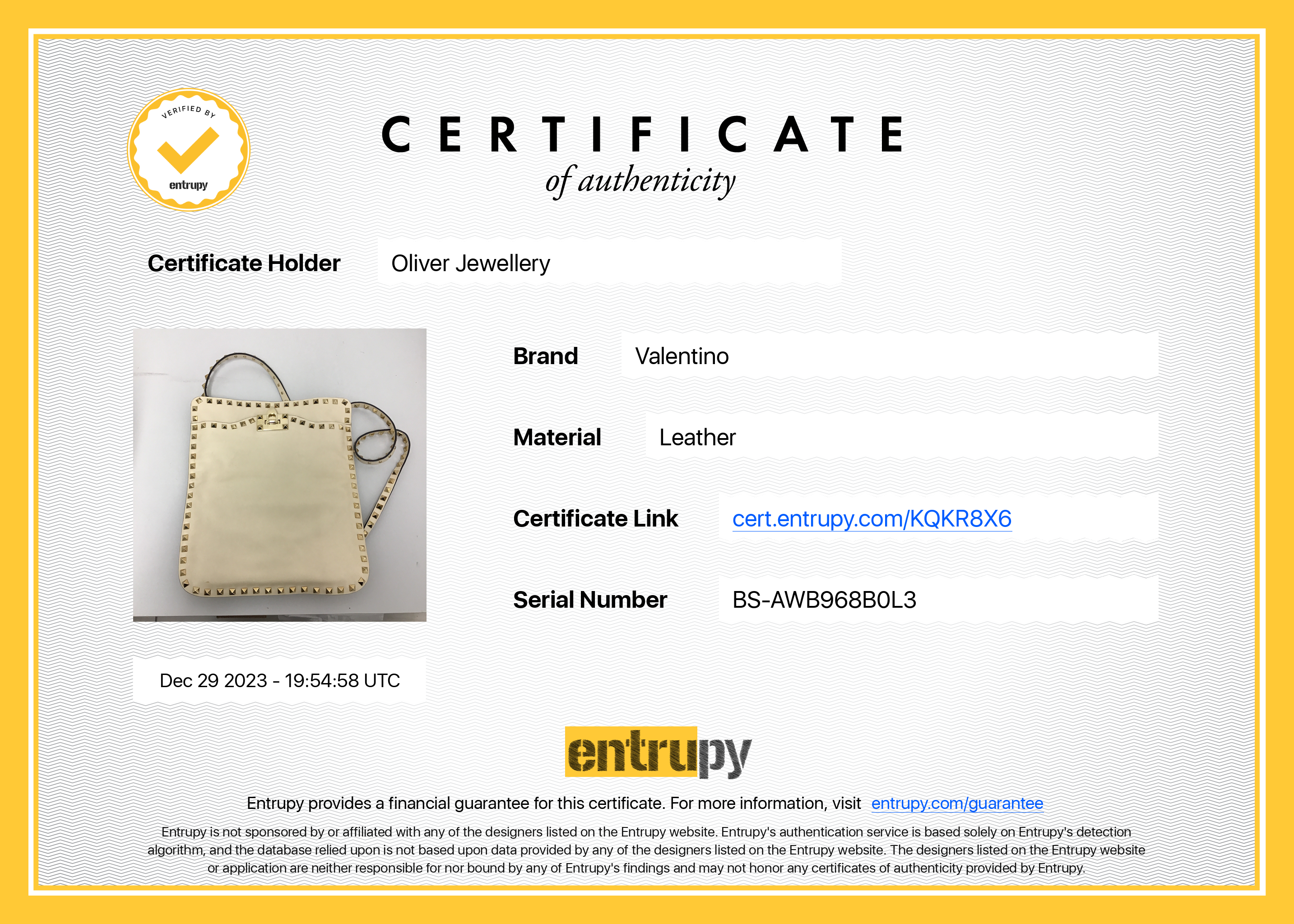 Valentino Neutral Calfskin Leather Rockstud Foldover Crossbody