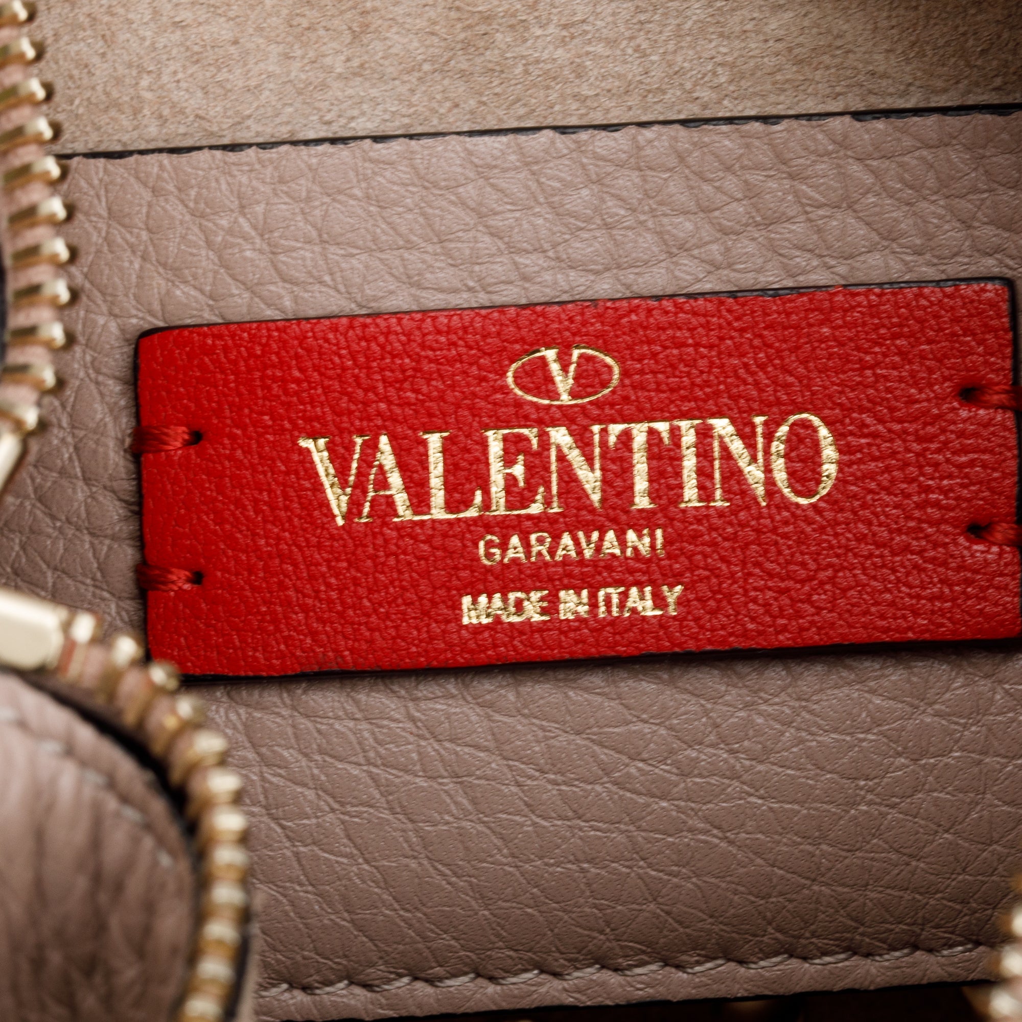 Valentino Neutral Grained Calfskin Leather All Over Rockstud Small Crossbody Bag w/ Strap & Box