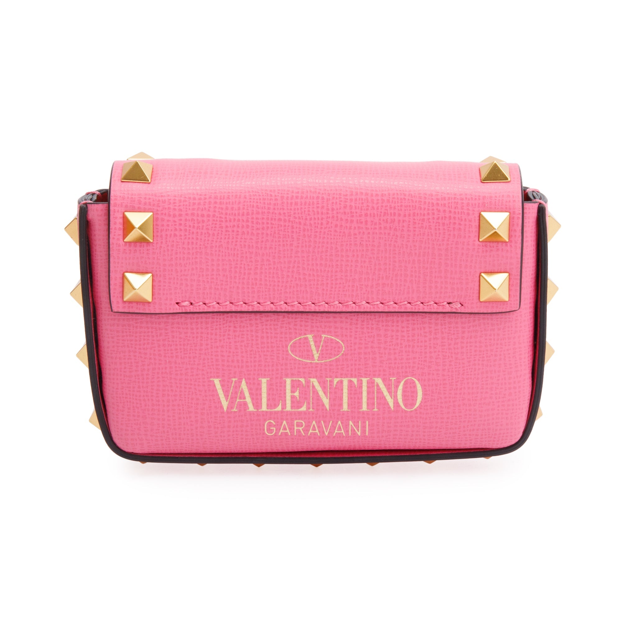 Valentino Pink Calfskin Leather Rockstud Micro Chain Bag w/ Box