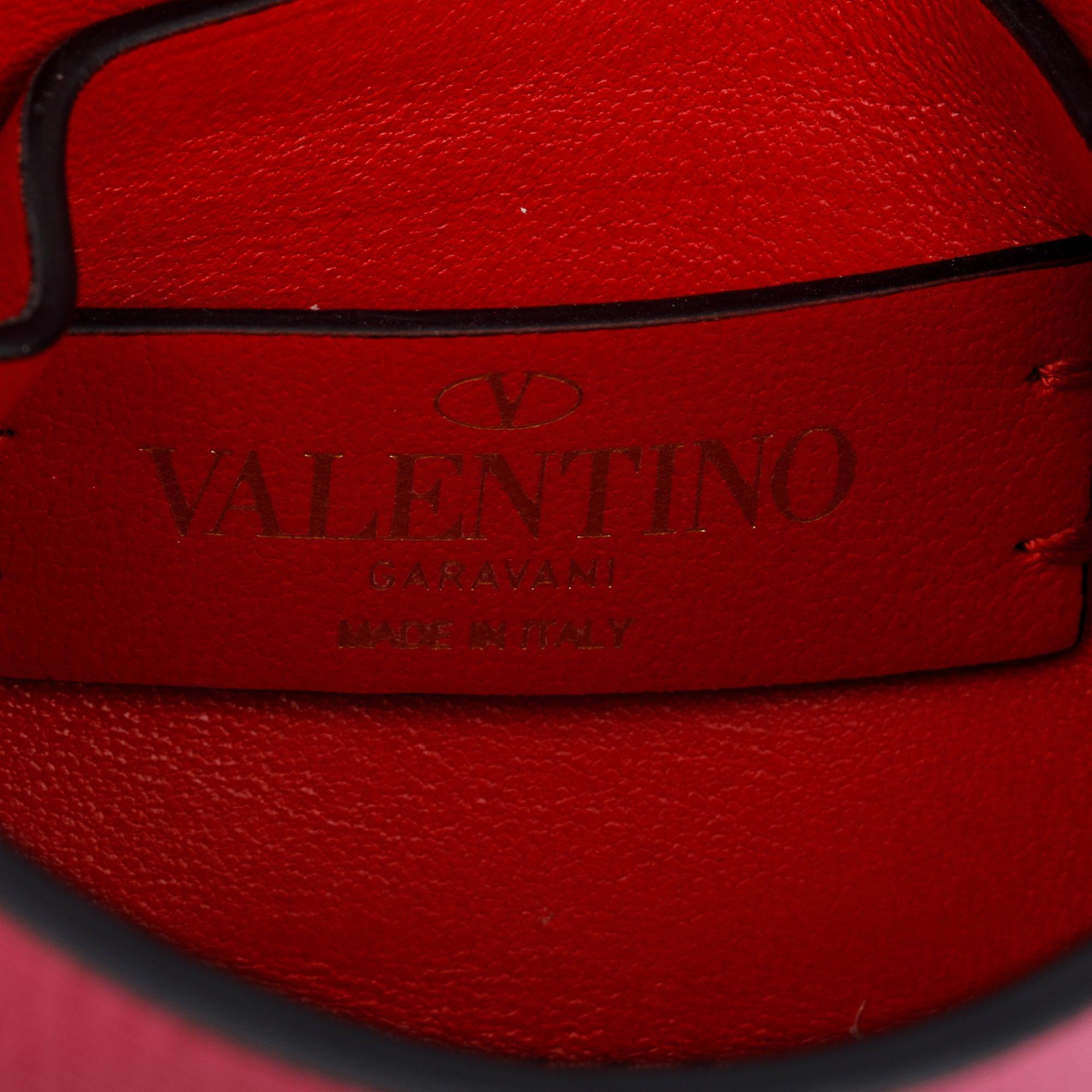 Valentino Pink Calfskin Leather Rockstud Micro Chain Bag w/ Box