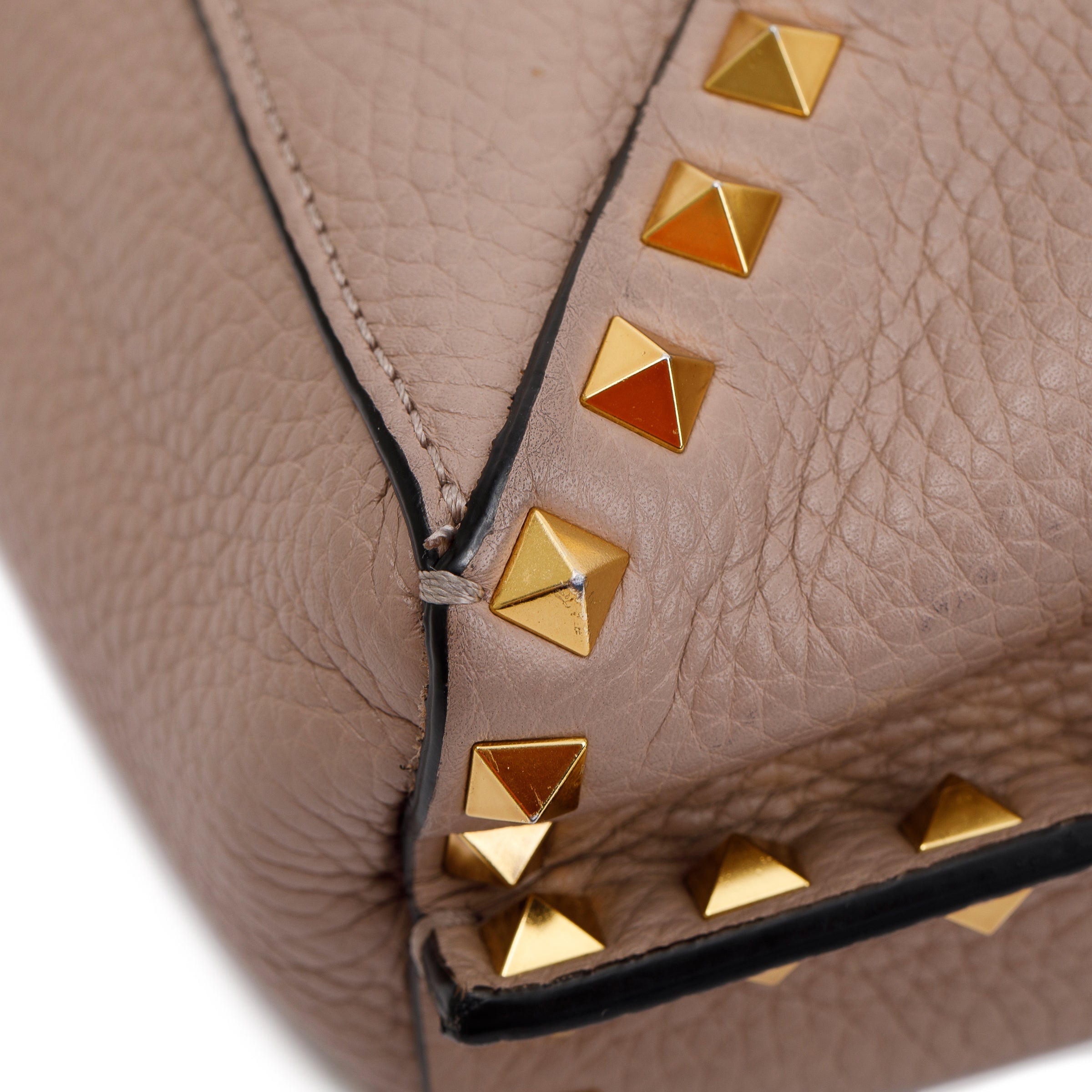 Valentino Pink Grained Calfskin Medium Rockstud Hype Shoulder Bag