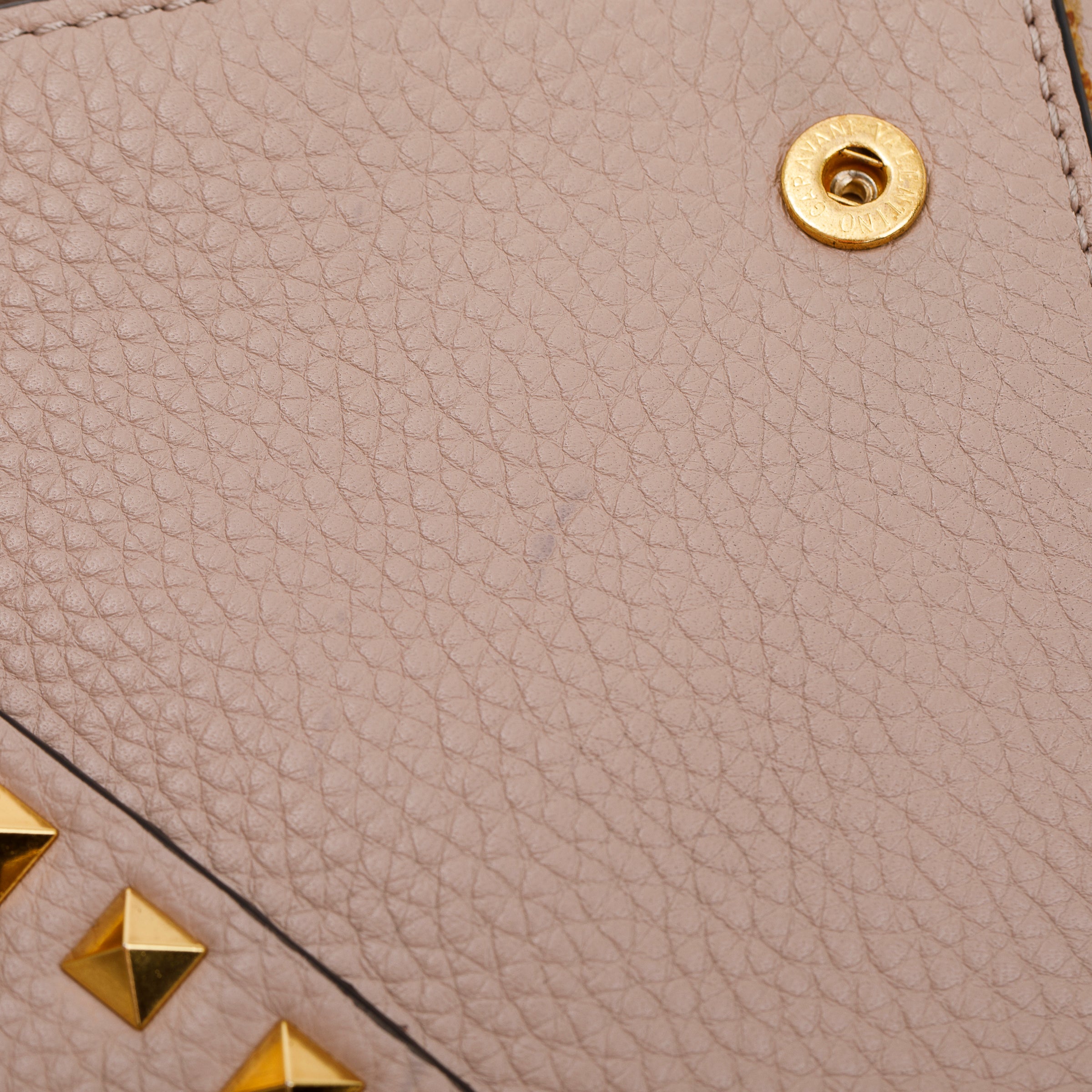 Valentino Pink Grained Calfskin Medium Rockstud Hype Shoulder Bag