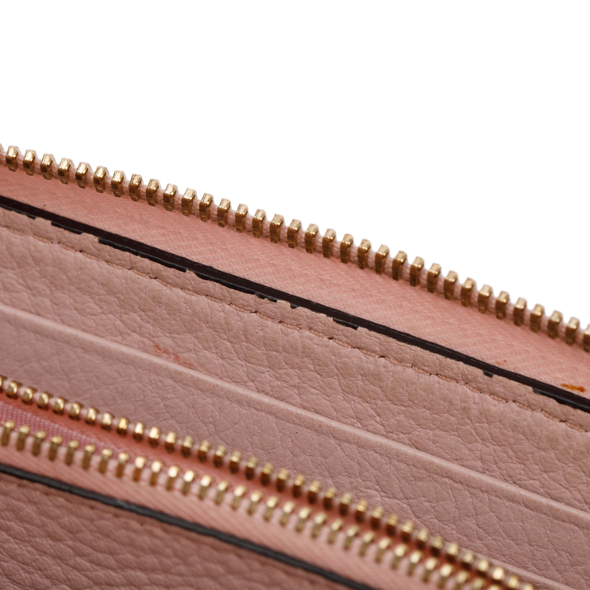 Valentino Pink Pebbled Calfskin Rockstud Zip Around Wallet w/ Box