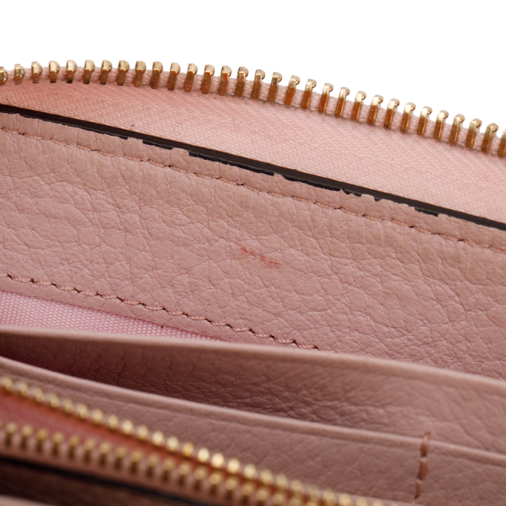 Valentino Pink Pebbled Calfskin Rockstud Zip Around Wallet w/ Box