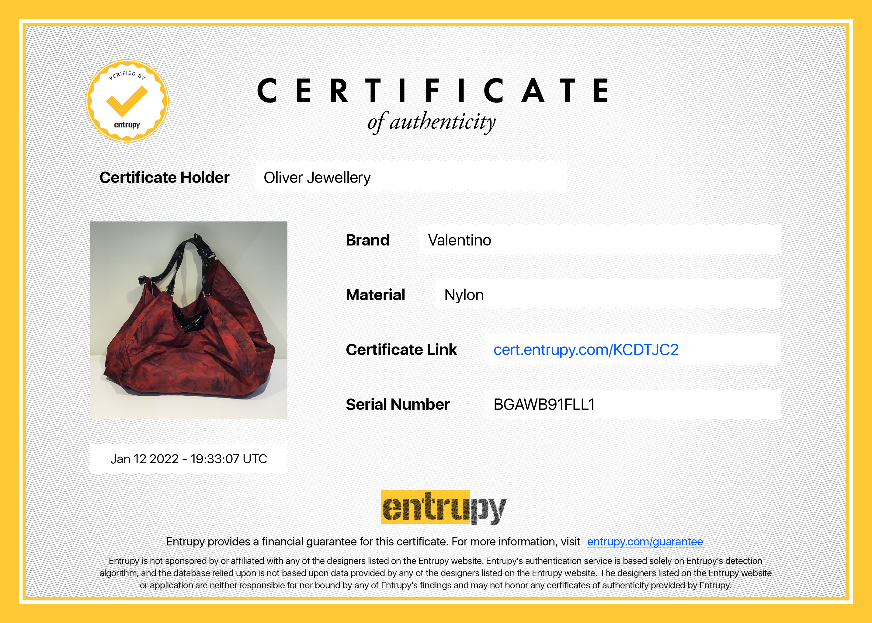 Valentino Red Flowerland Rose Print Large Nylon Tote