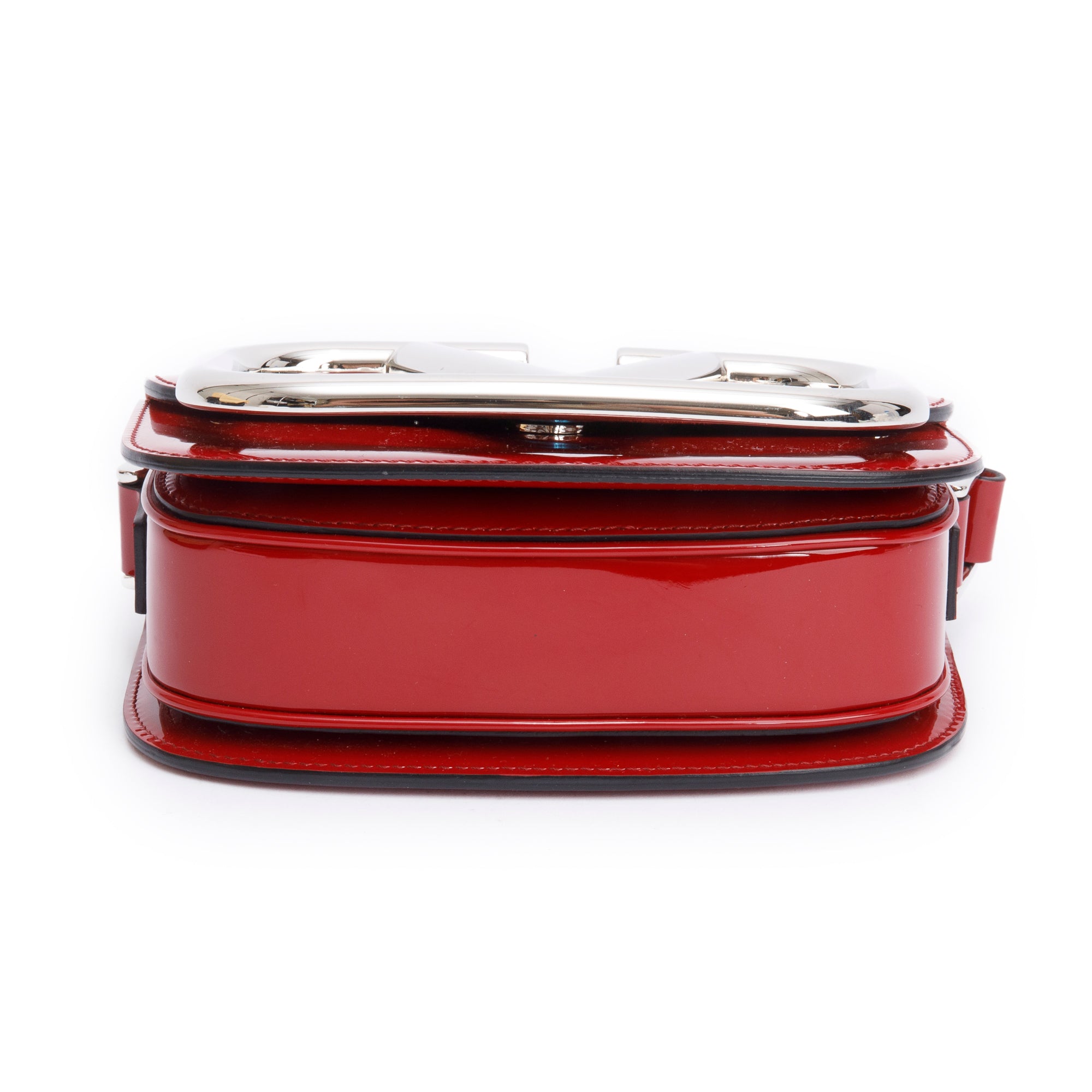 Valentino Red Patent Leather Small Supervee Crossbody Bag