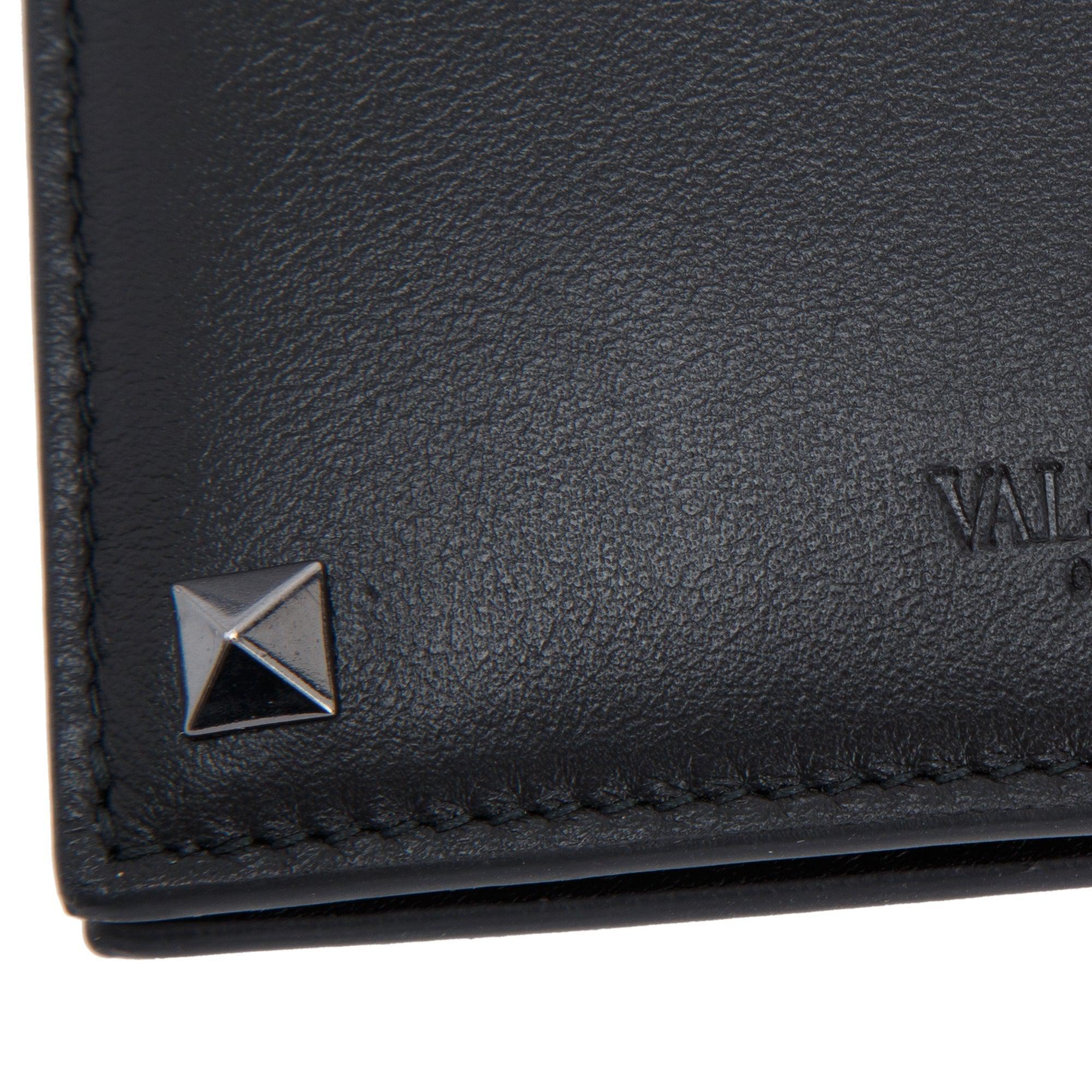 Valentino Rockstud Leather Bifold Wallet w/ Box