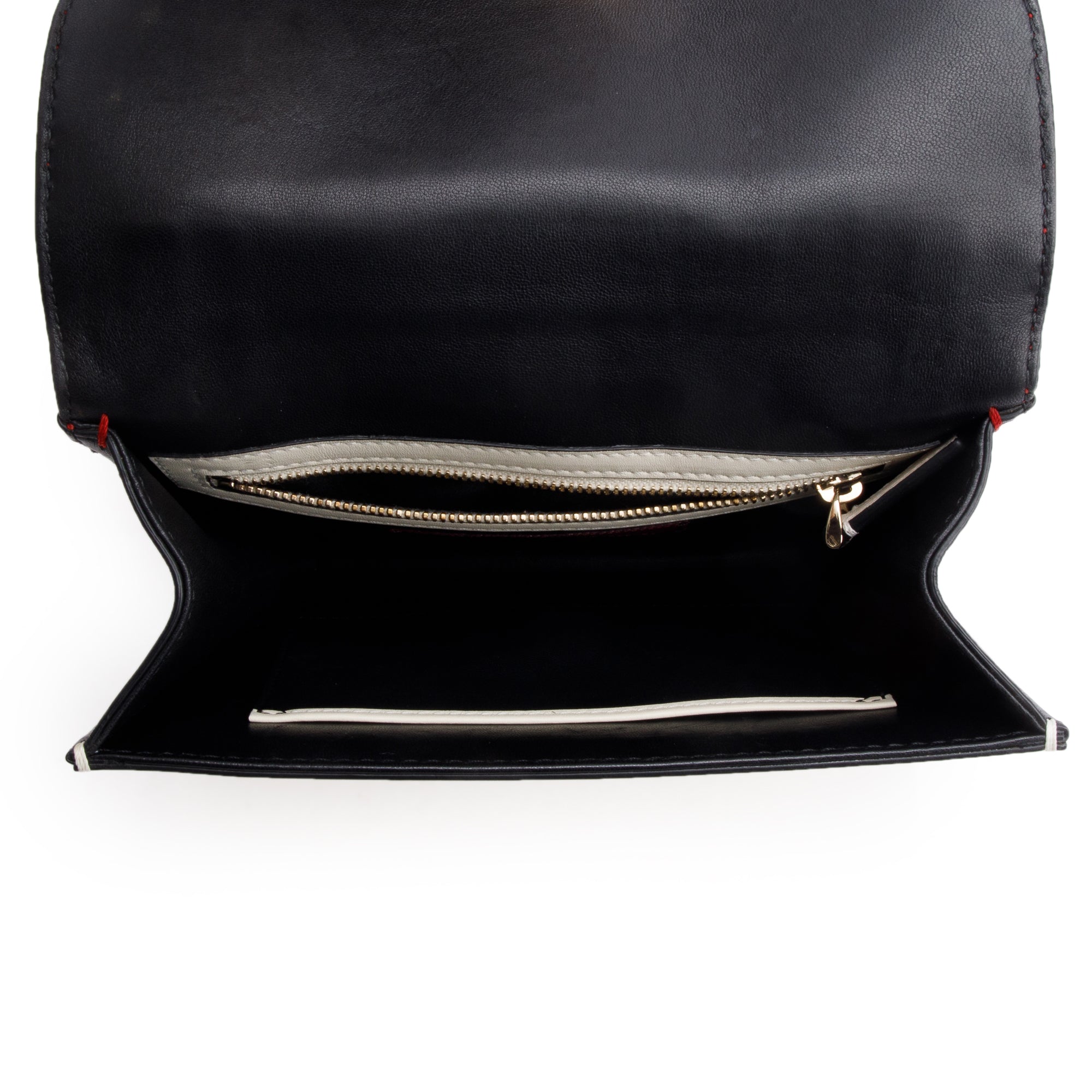 Valentino Tri-color Calfskin Leather Small Glam Lock Chain Bag