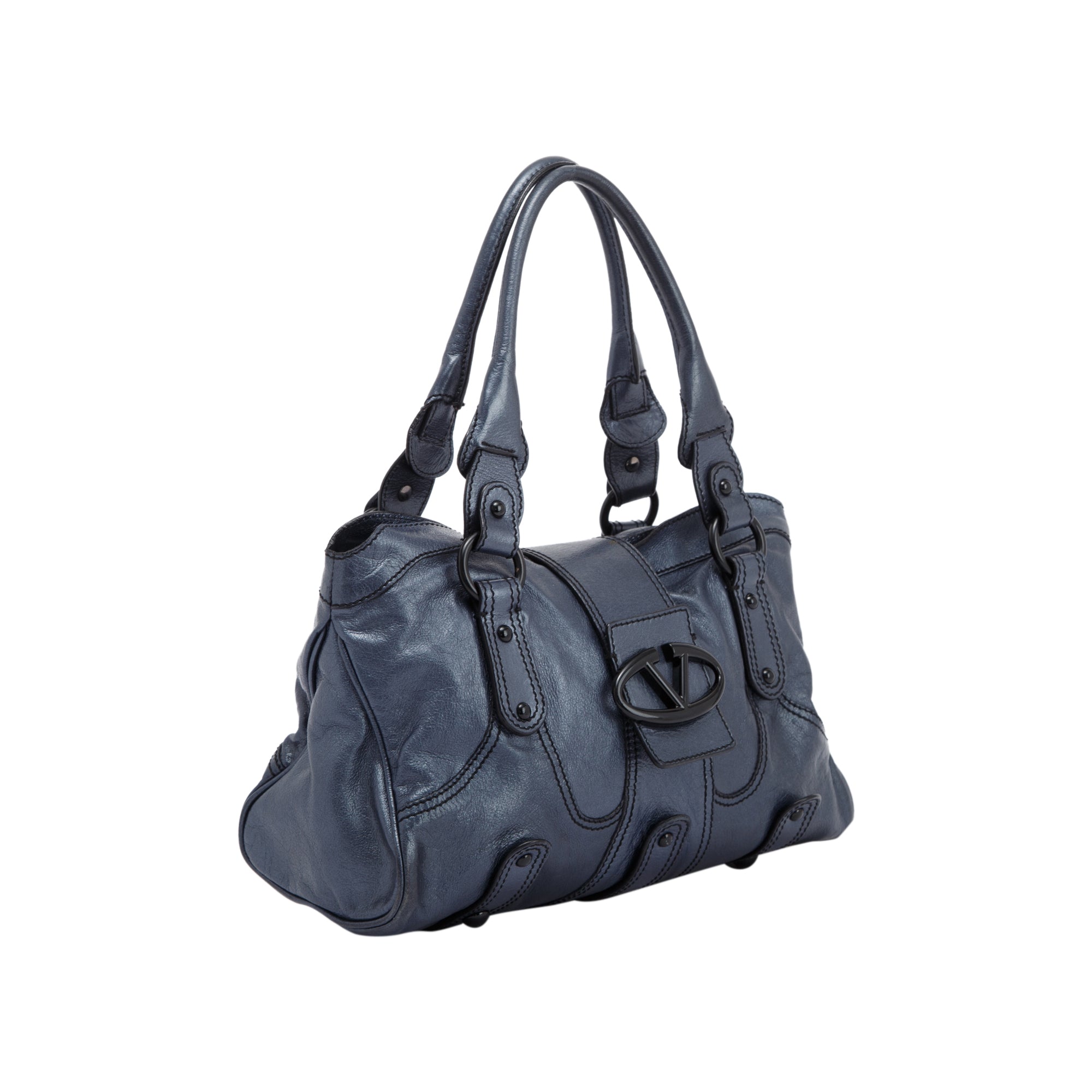 Valentino V-Logo Leather Shoulder Bag