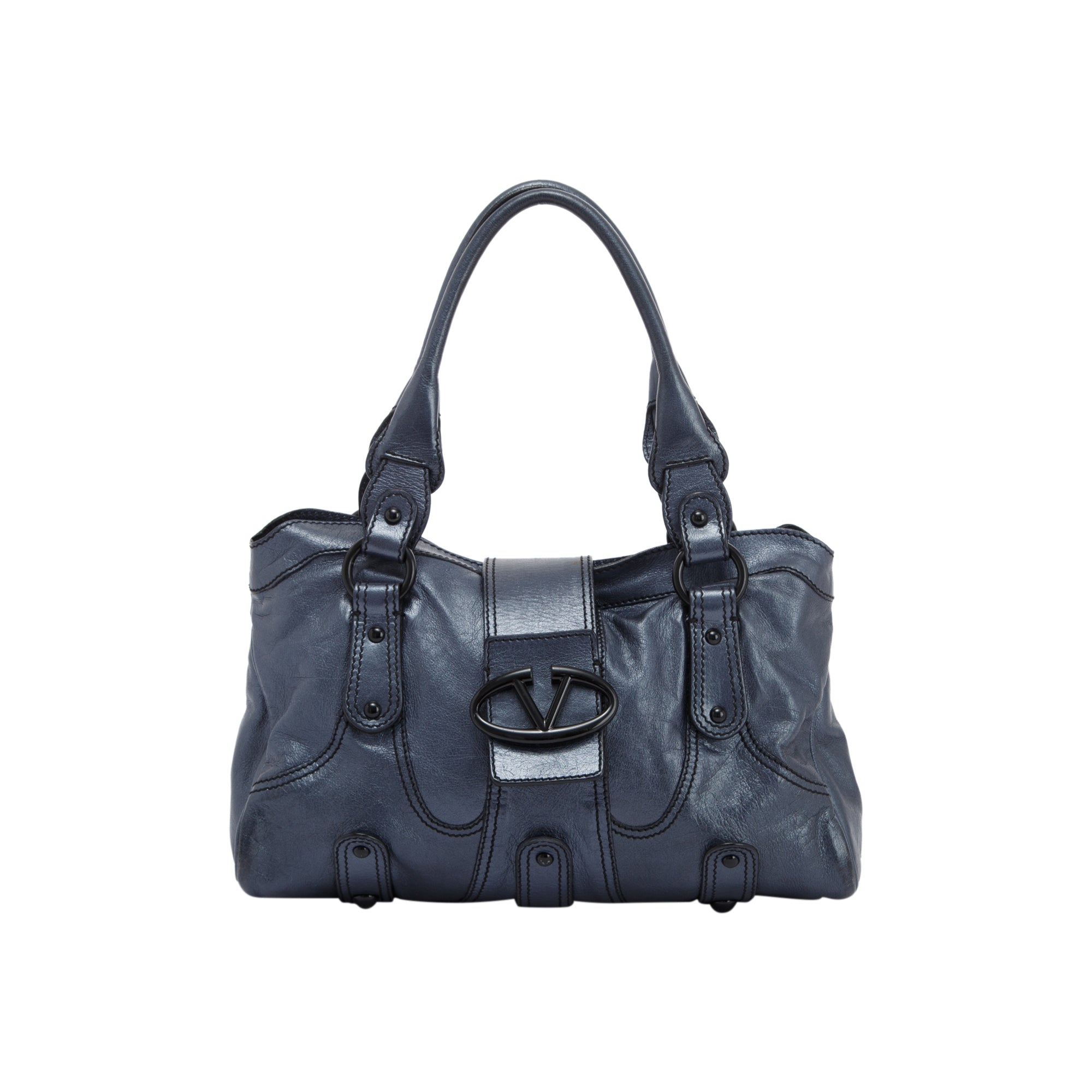 Valentino V-Logo Leather Shoulder Bag