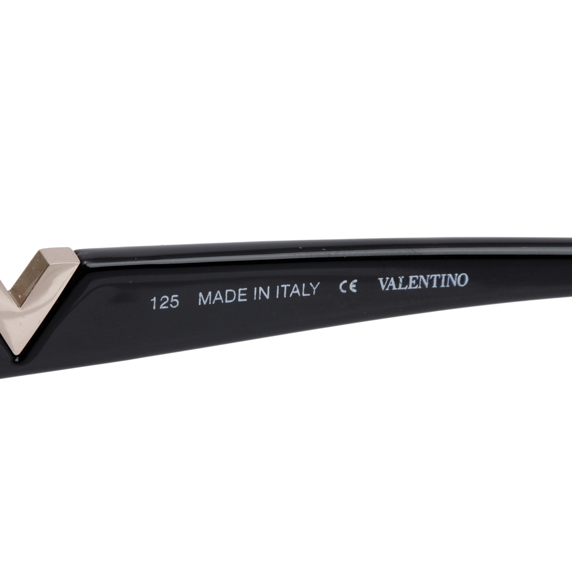 Valentino V612S Black Acetate V Logo Square Sunglasses w/ Case