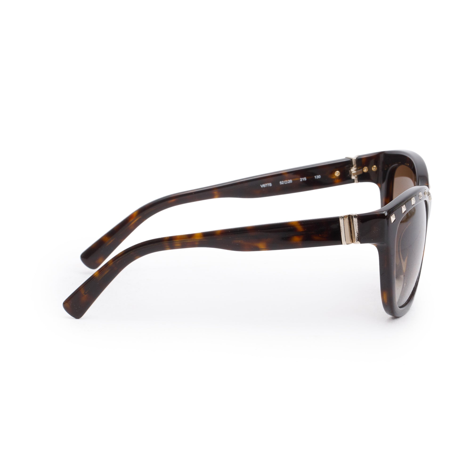 Valentino V677S Havana Acetate Rockstud Sunglasses w/ Case