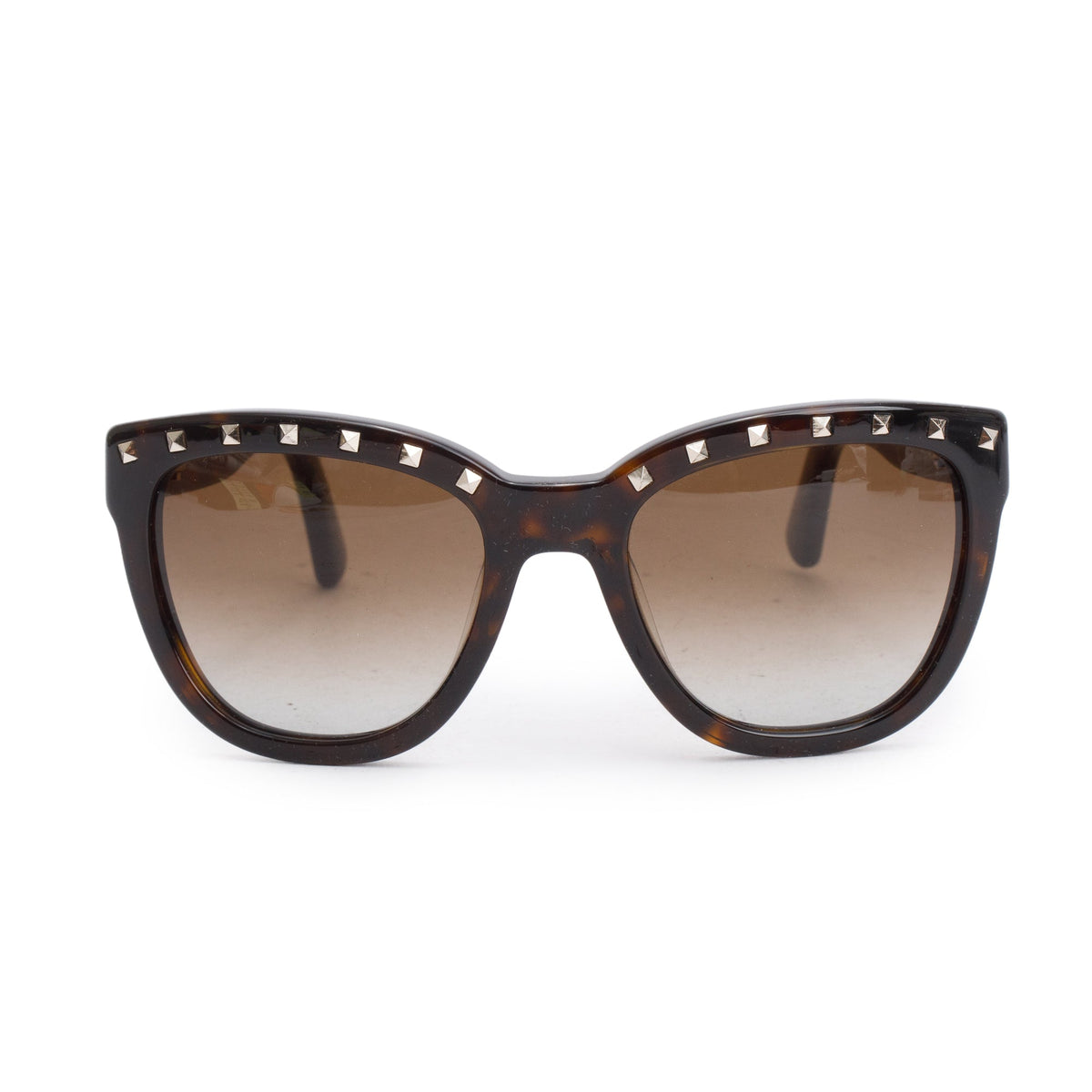 Valentino V677S Havana Acetate Rockstud Sunglasses w/ Case  display picture 3