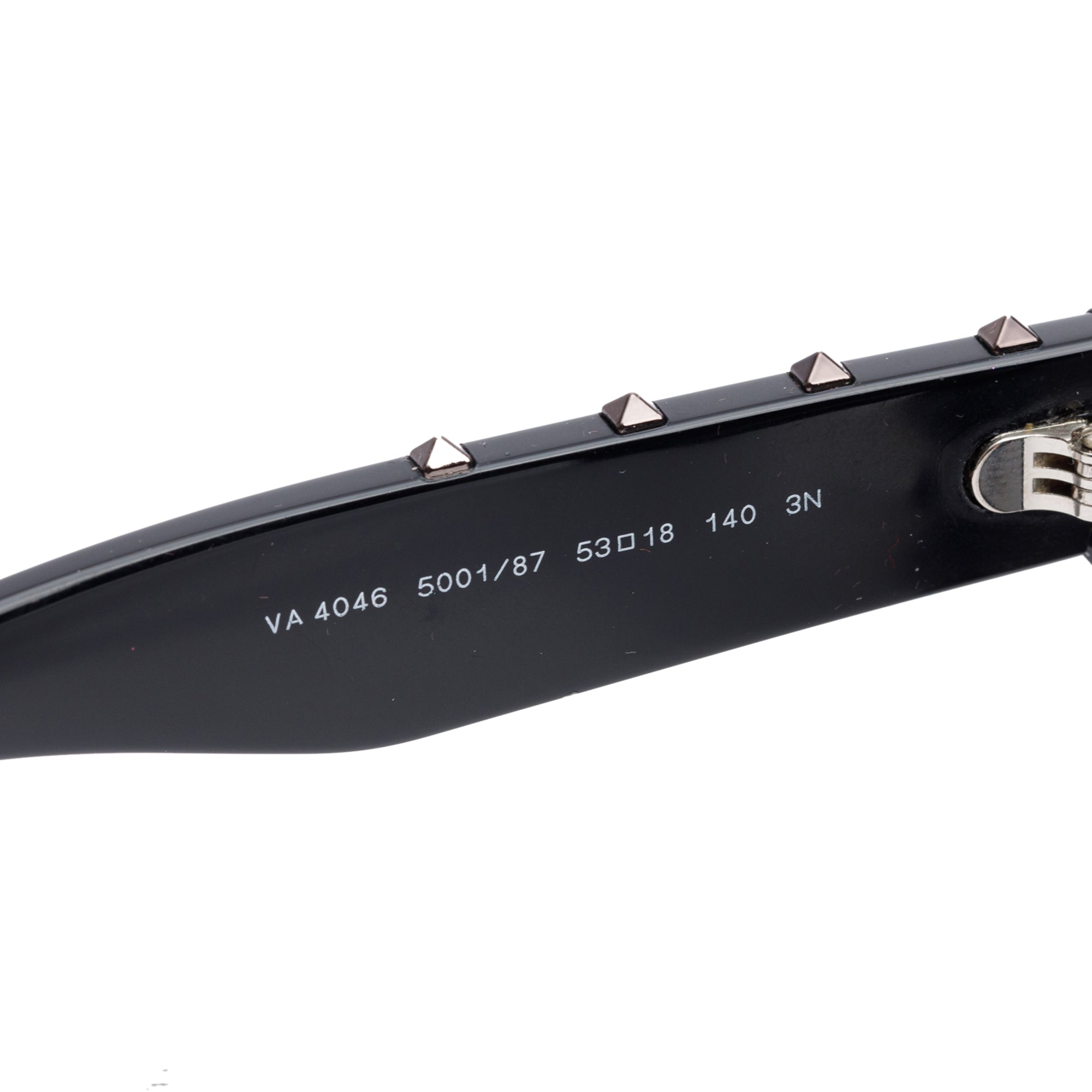 Valentino VA4046 Black Acetate Rockstud Cat-Eye Sunglasses w/ Case