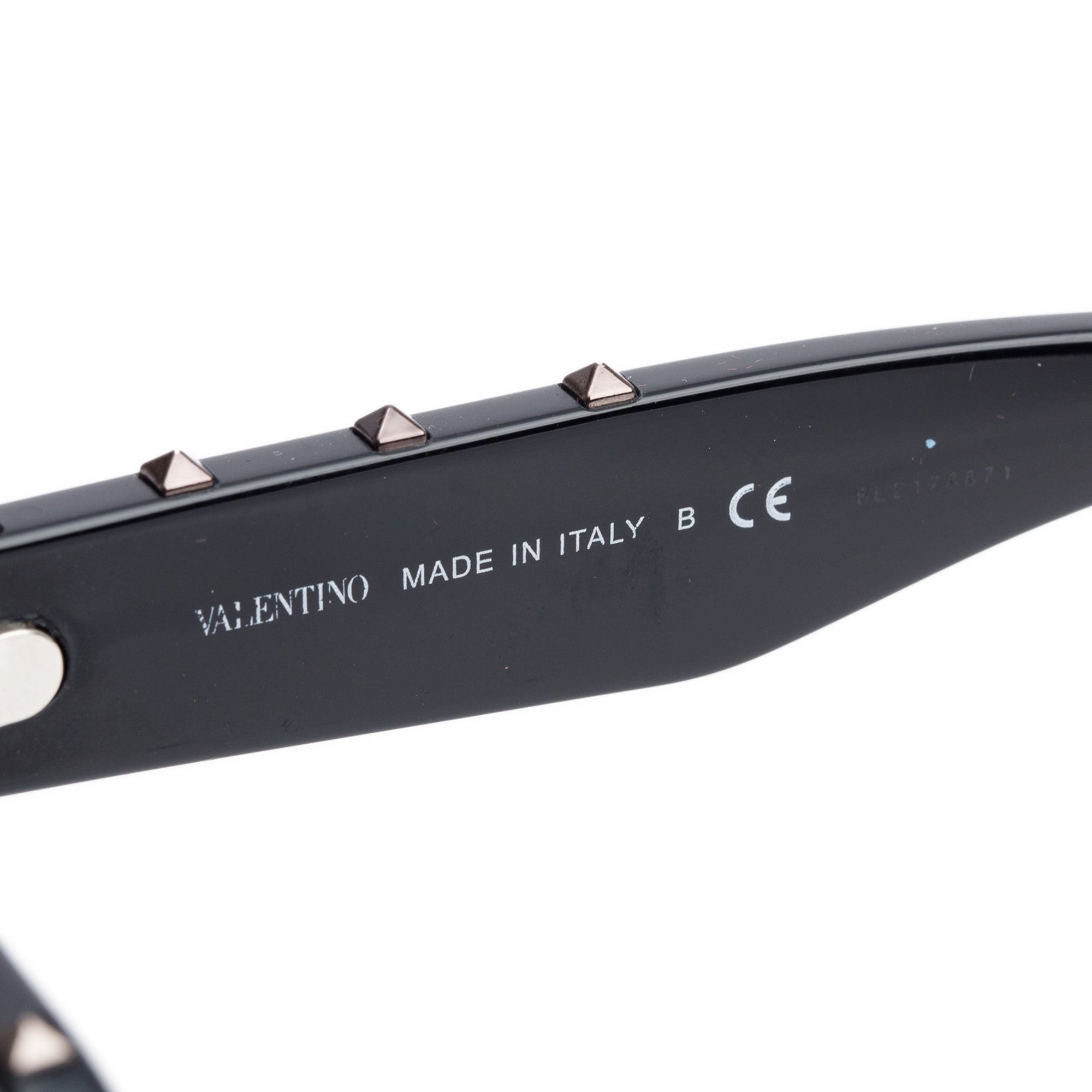 Valentino VA4046 Black Acetate Rockstud Cat-Eye Sunglasses w/ Case