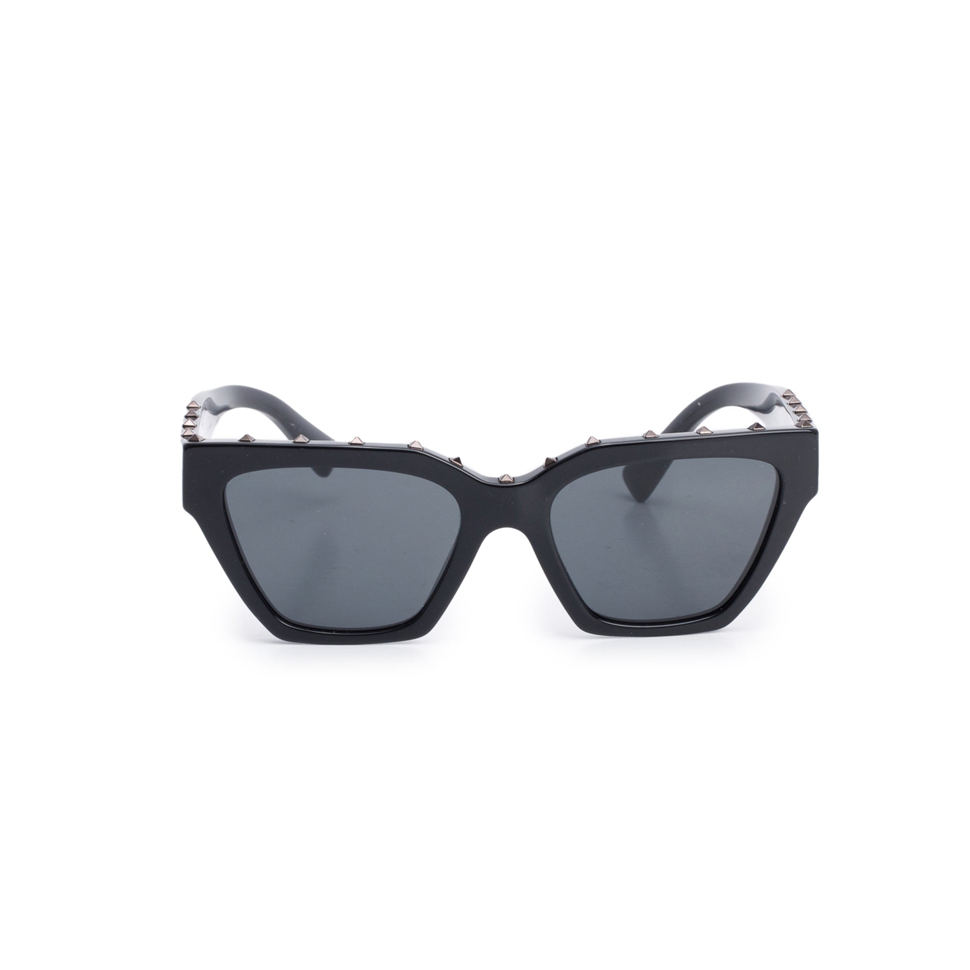 Valentino VA4046 Black Acetate Rockstud Cat-Eye Sunglasses w/ Case