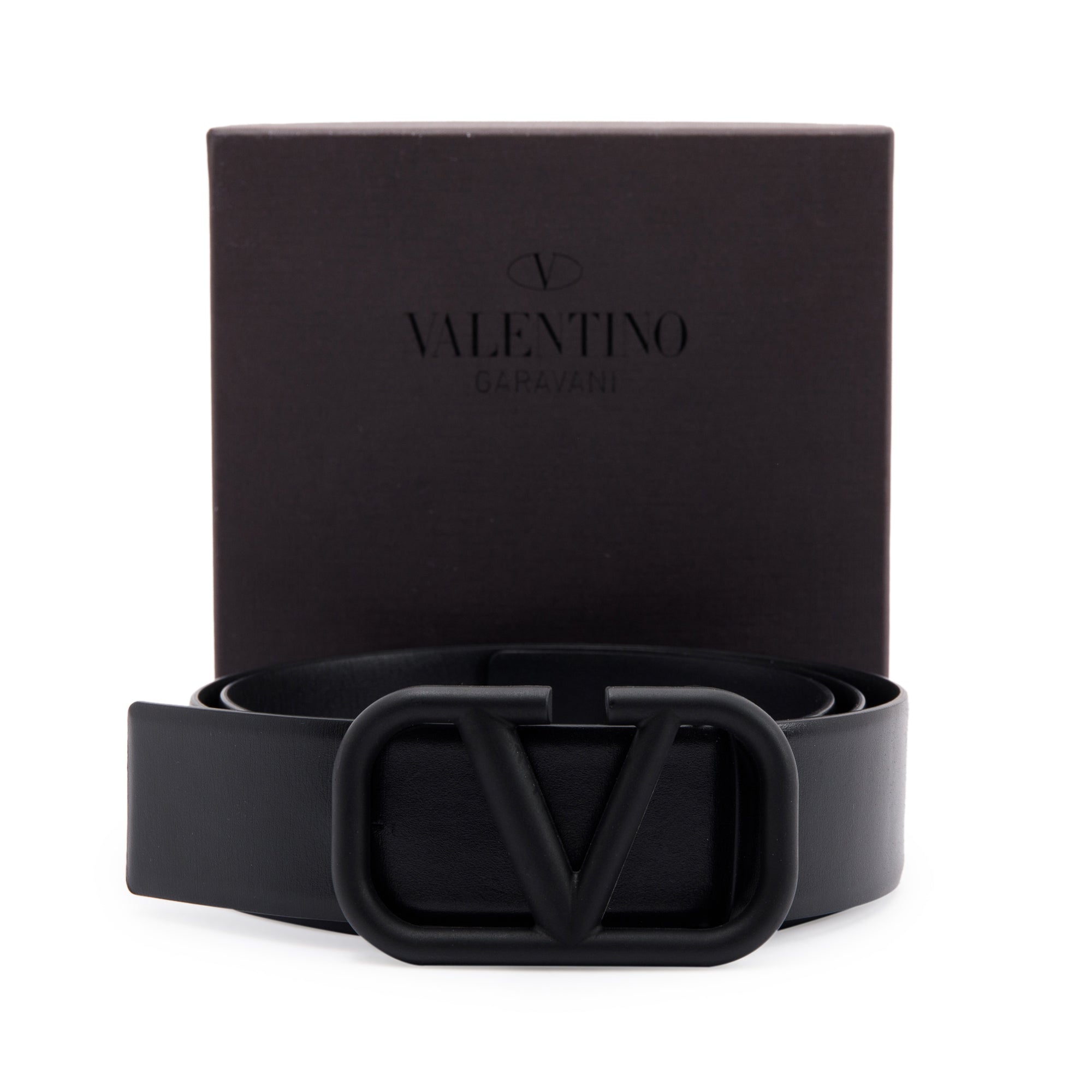 Valentino Vlogo Signature 40 mm Leather Belt w/ Box