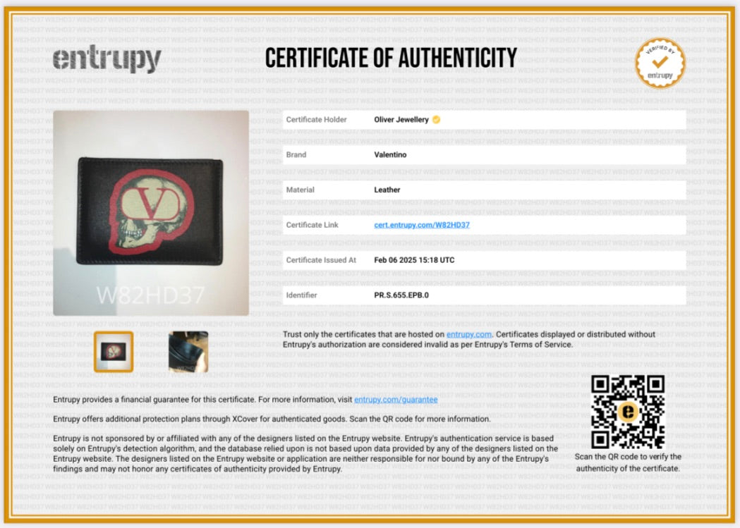 Valentino X Undercover Skull Logo Black Leather Card Holder