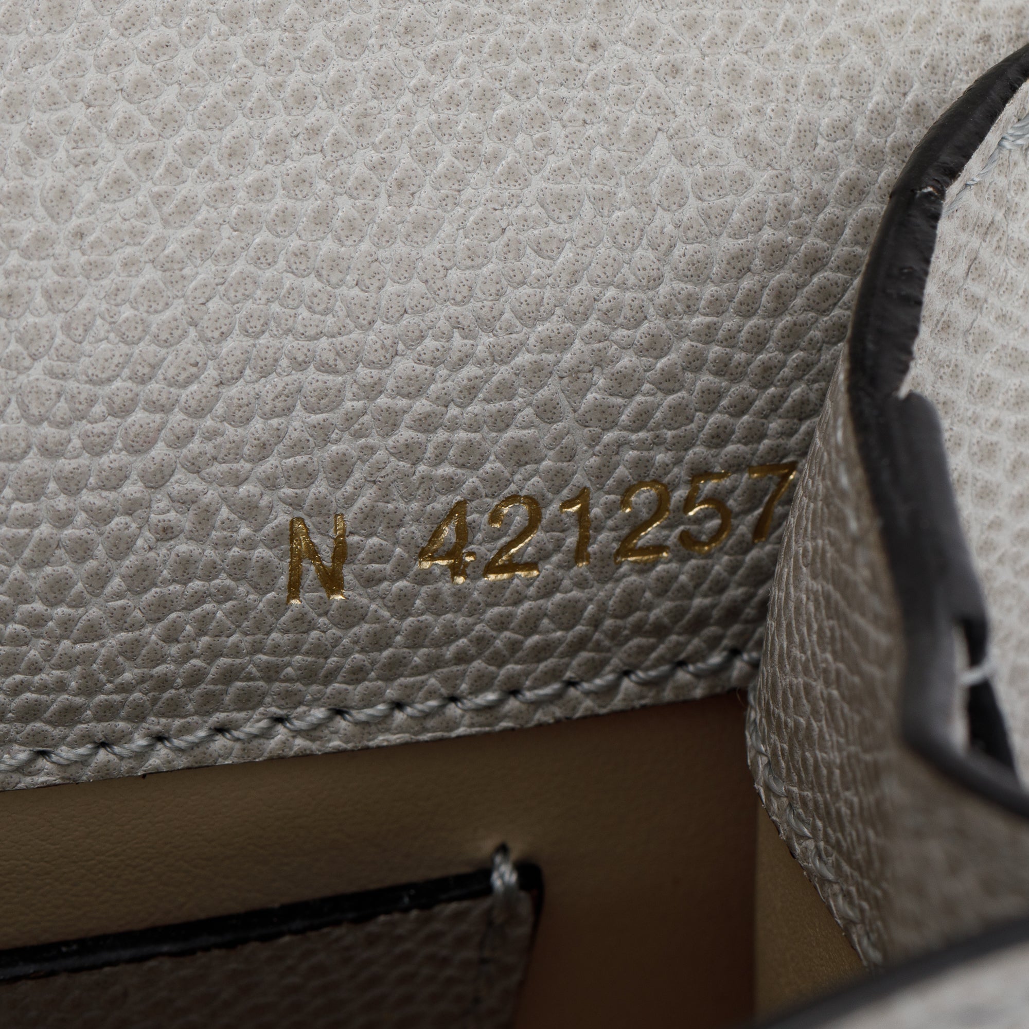 Valextra Grey Leather Iside Micro Top Handle Flap Bag w/ Strap