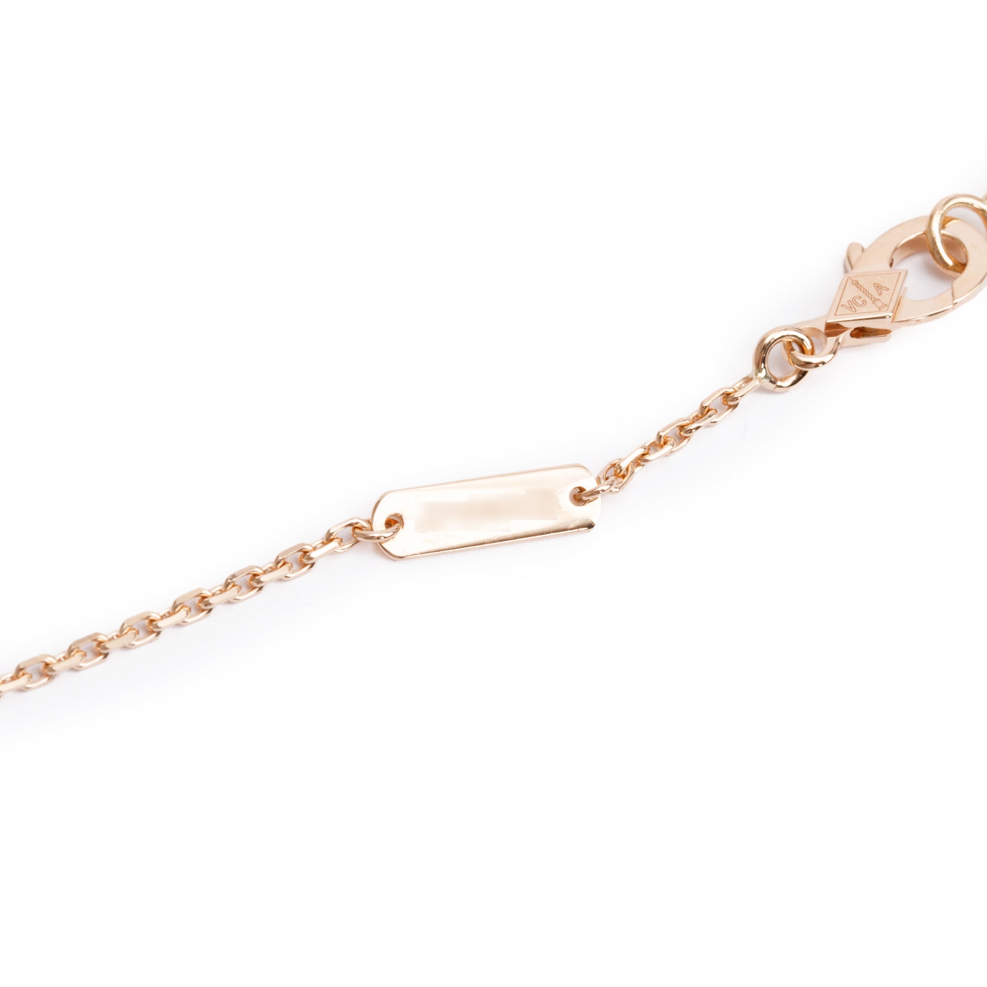 Van Cleef & Arpels 18k Rose Gold Grey Mother of Pearl Vintage Alhambra Pendant Necklace w/ Box