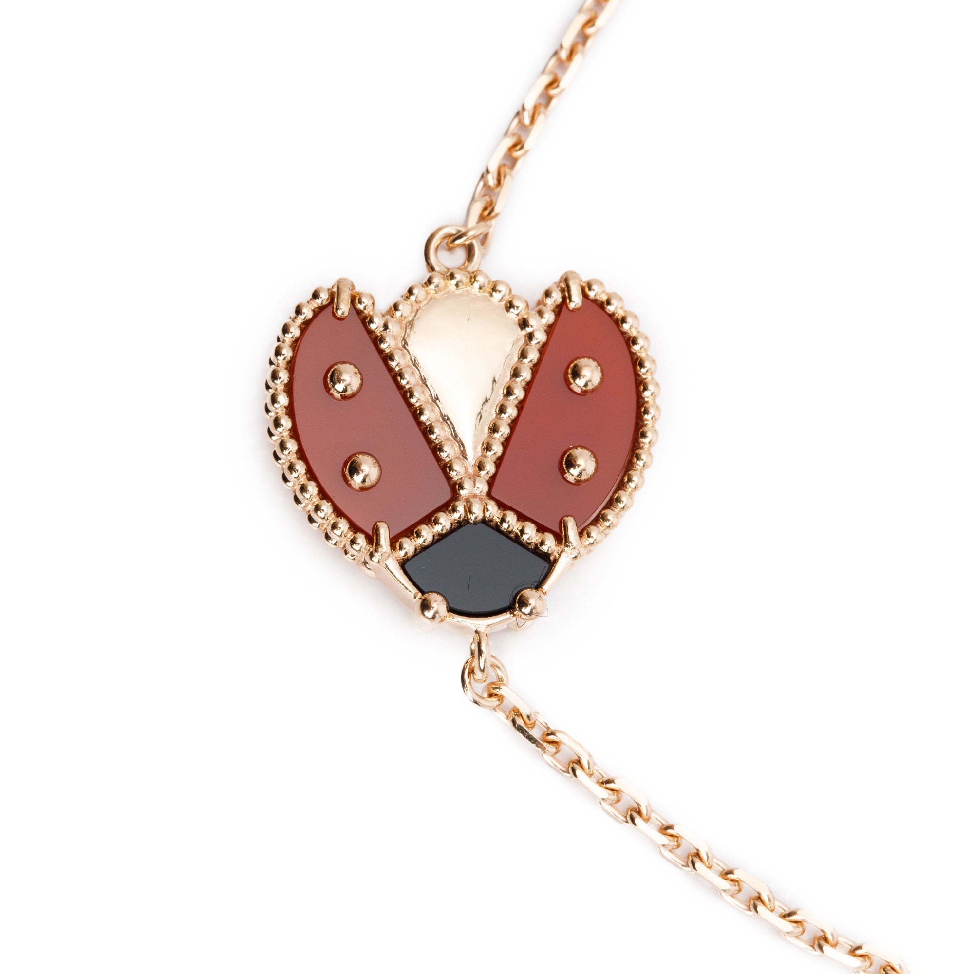 Van Cleef & Arpels 18k Rose Gold Lucky Spring Open Wings Ladybug Bracelet w/ Certificate